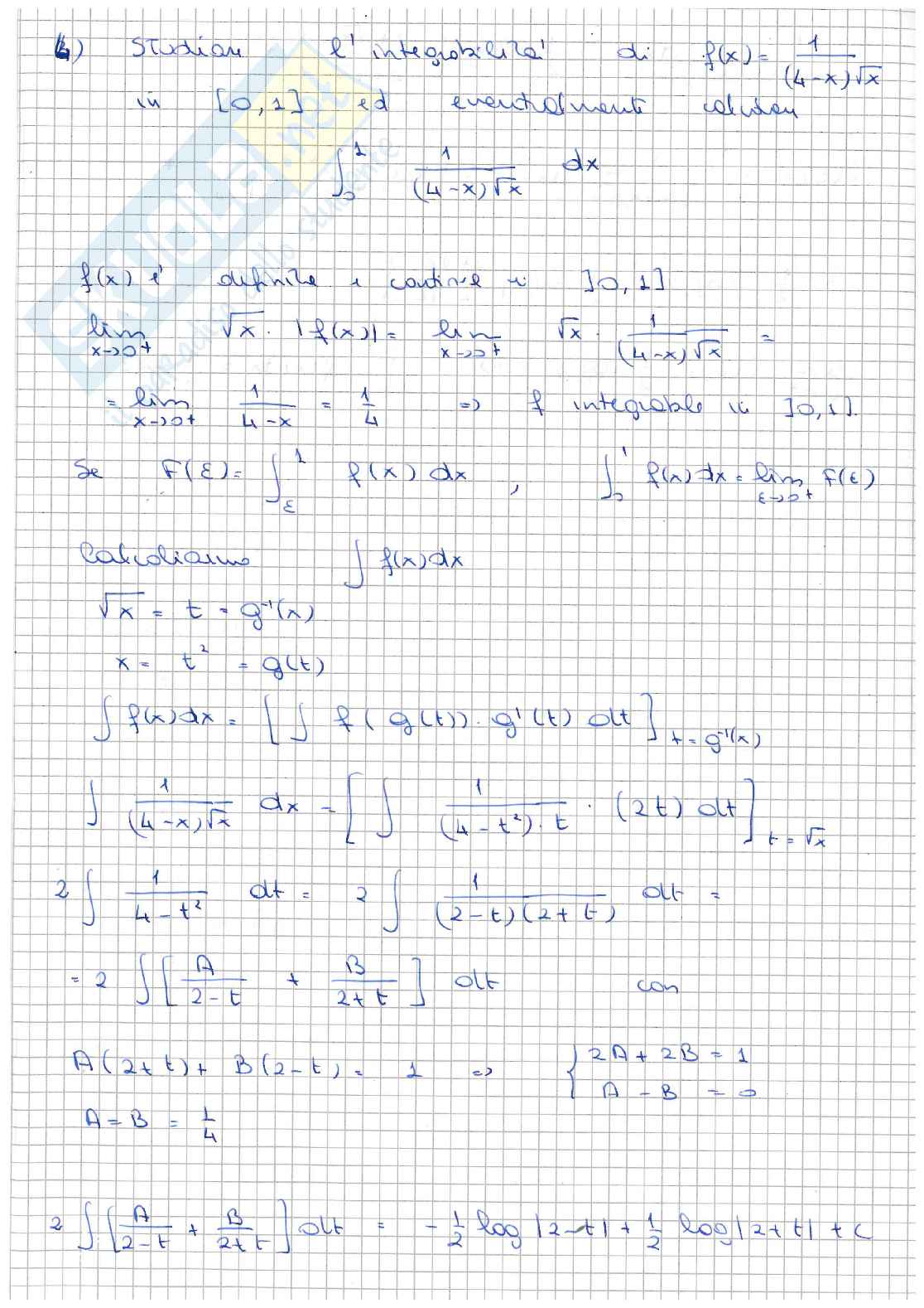 Prove d'esame svolte di Analisi matematica 1 - parte 1 Pag. 26