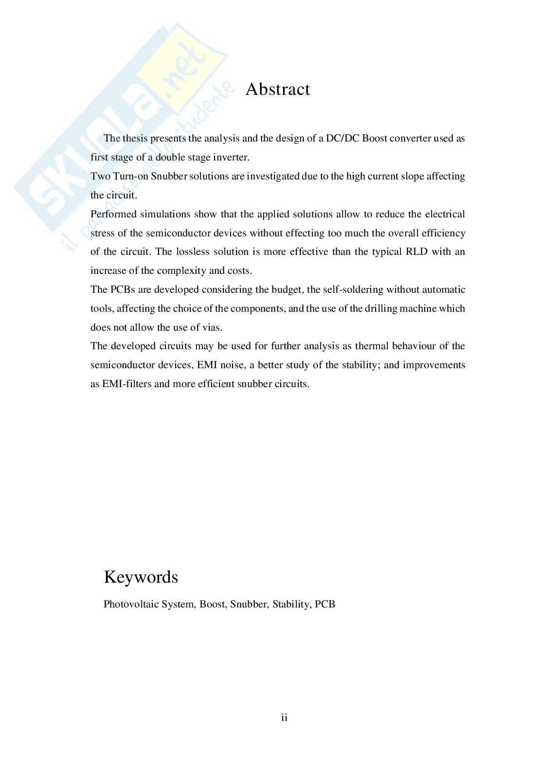 Progettazione e analisi di un convertitore Boost DC/DC per sistemi di veicoli elettrici Pag. 2