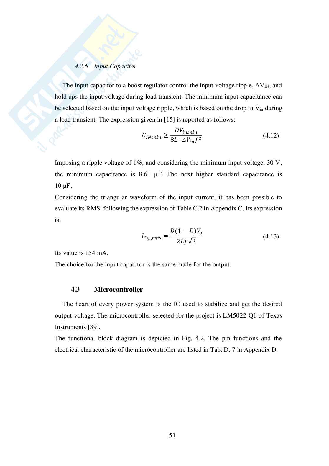 Progettazione e analisi di un convertitore Boost DC/DC per sistemi di veicoli elettrici Pag. 61