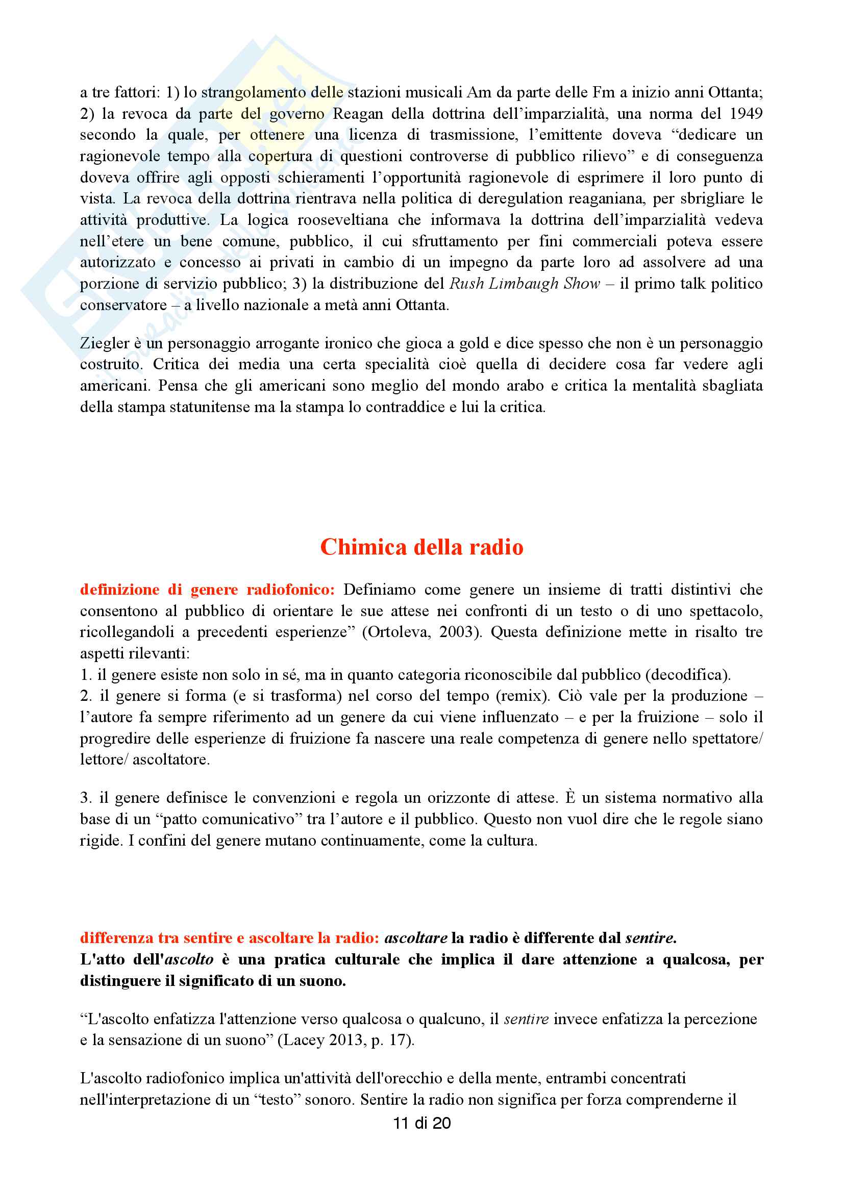 Domande e risposte d'esame Laboratorio di comunicazione radiofonica Pag. 11