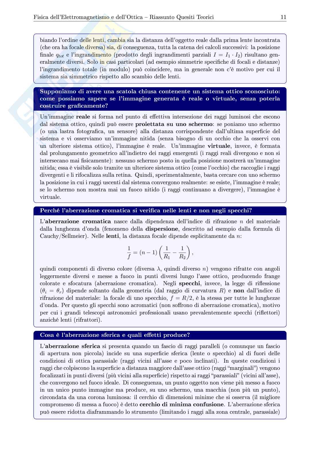 Domande teoria di Fisica dell'elettromagnetismo e dell'ottica dal 2023 Pag. 11