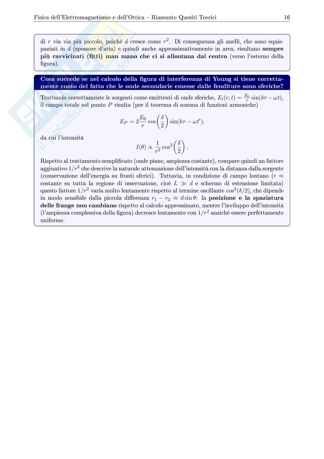 Domande teoria di Fisica dell'elettromagnetismo e dell'ottica dal 2023 Pag. 16