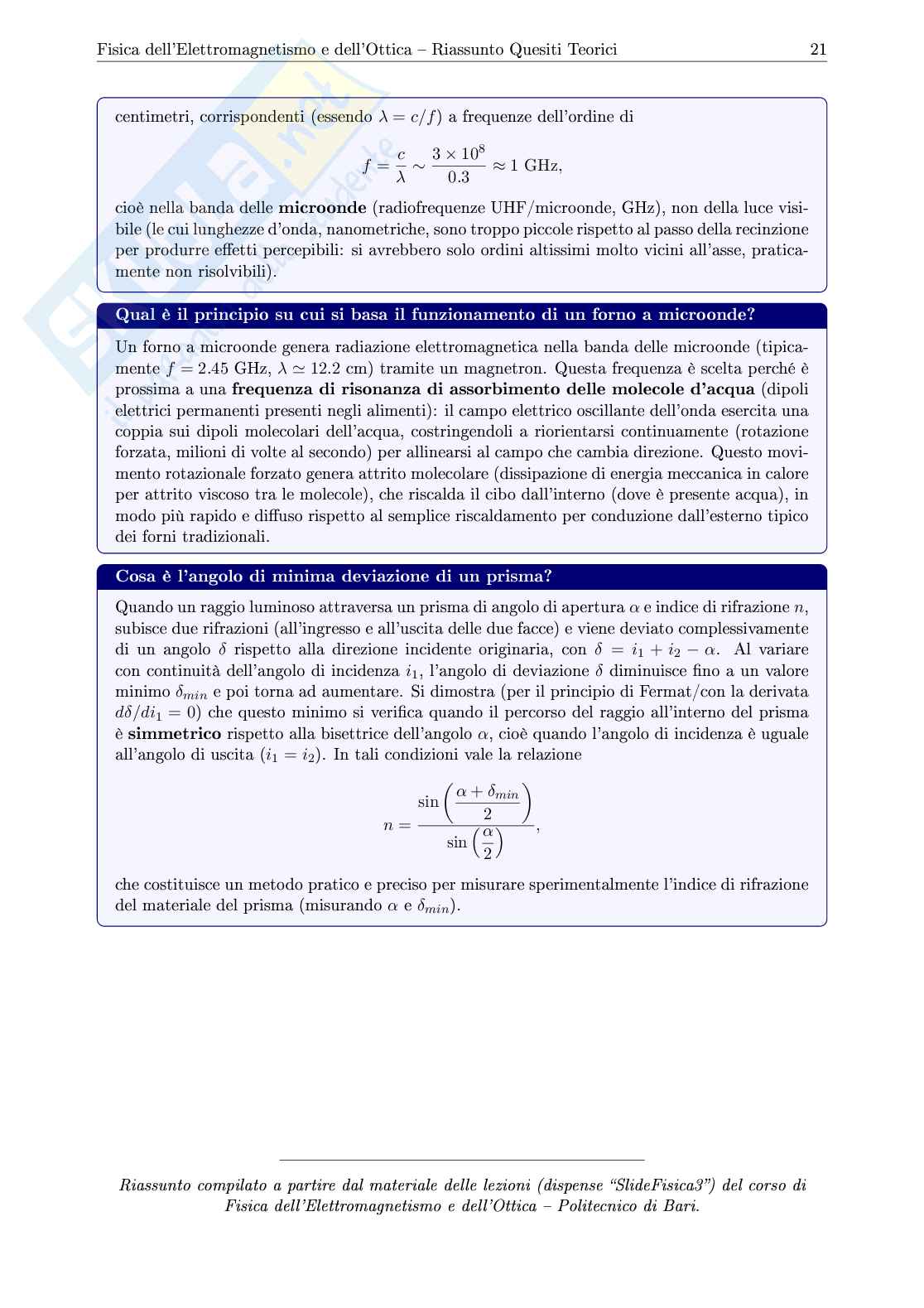 Domande teoria di Fisica dell'elettromagnetismo e dell'ottica dal 2023 Pag. 21
