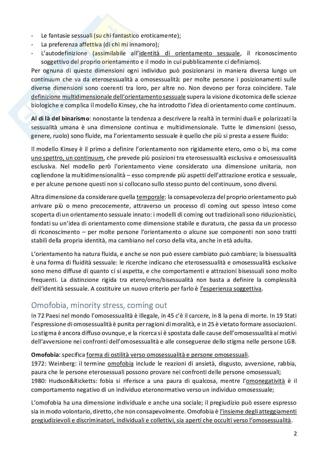 Riassunto esame Psicodinamica dell'Orientamento Sessuale, prof Rollè, libri consigliati Gay Si Nasce?, Incontrare le Persone LGB, Linee Guida per la consulenza psicologica e la psicoterapia con persone lesbiche, gay e bisessuali Pag. 2