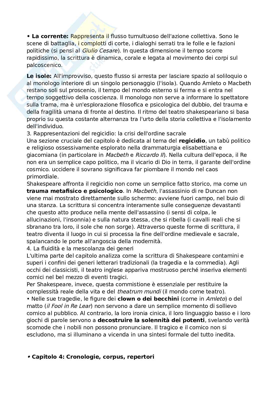 Riassunto esame Teatro, spettacolo, performance, Prof. Guarino Raimondo, libro consigliato Shakespeare. La scrittura nel teatro, Guarino Pag. 6