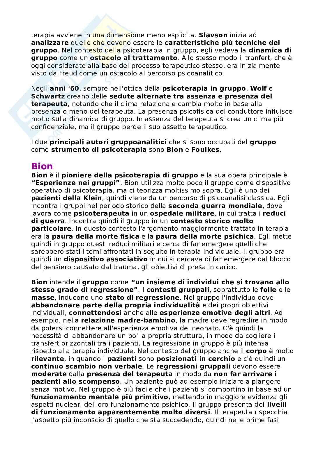 Appunti di Psicodinamica dei gruppi Pag. 11