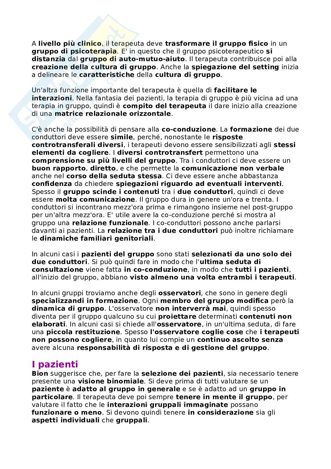 Appunti di Psicodinamica dei gruppi Pag. 21