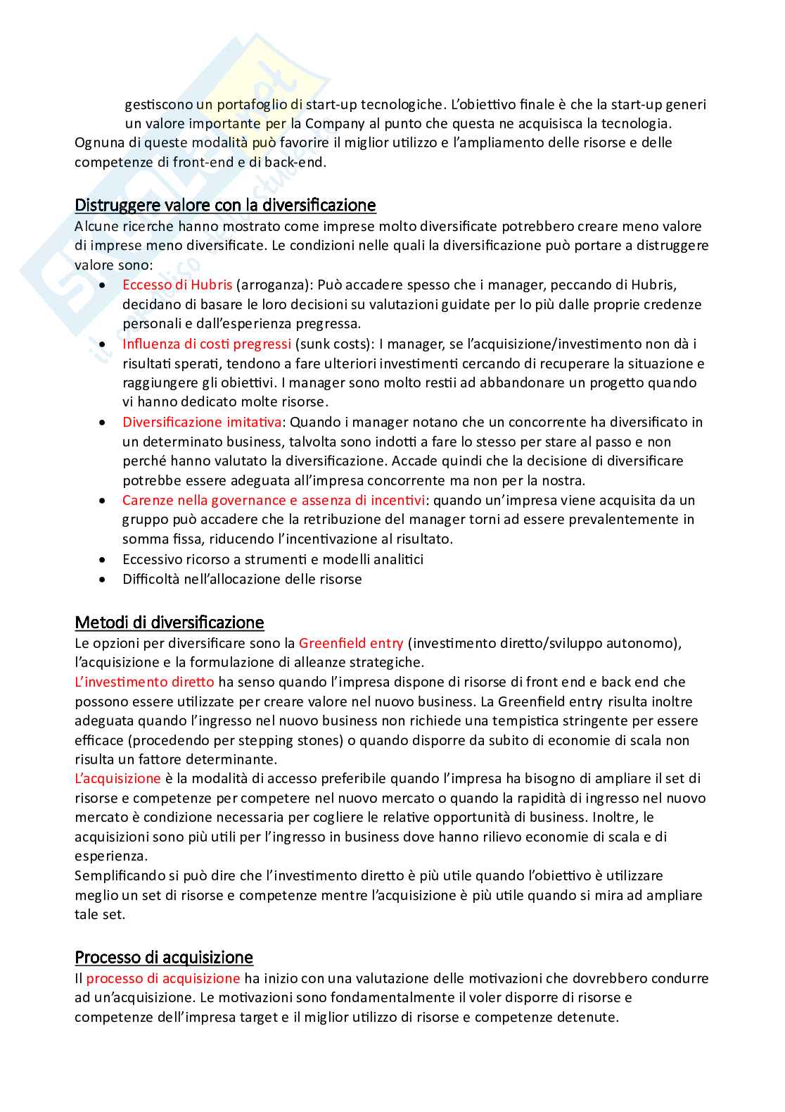 Strategia d'impresa a.a 2023/2024 Pag. 21
