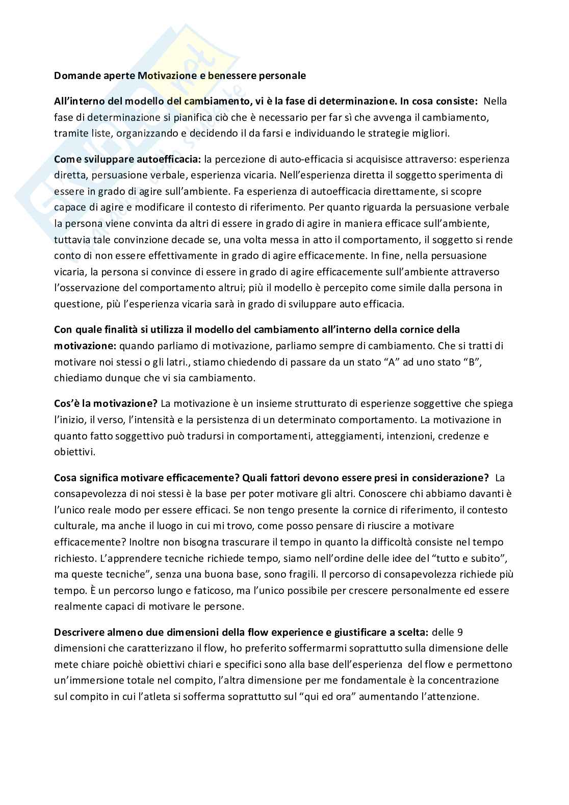 Paniere Motivazione e benessere personale (2026) - Risposte aperte corrette  Pag. 2