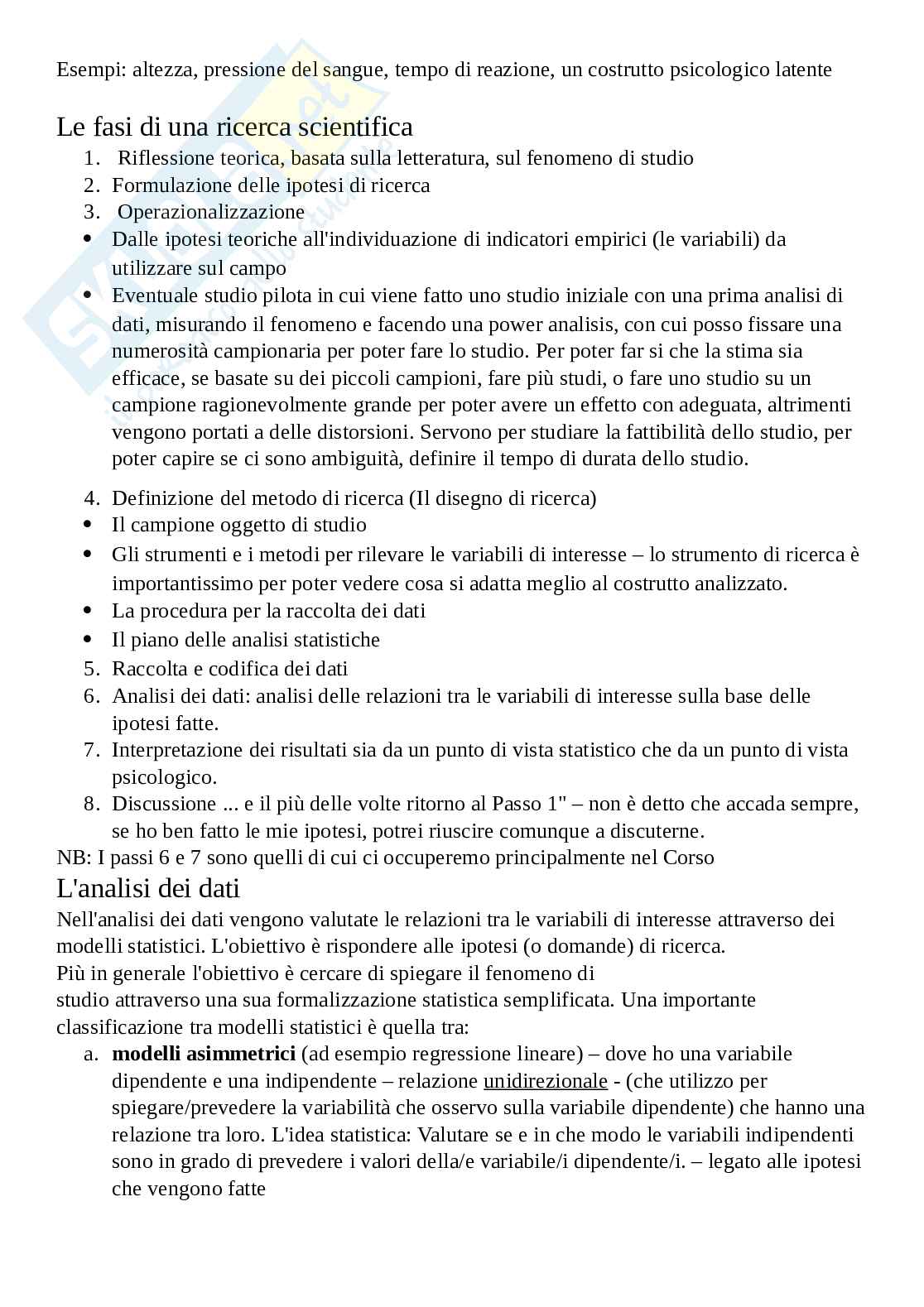 Appunti dell'esame di Analisi delle scienze del comportamento Pag. 6