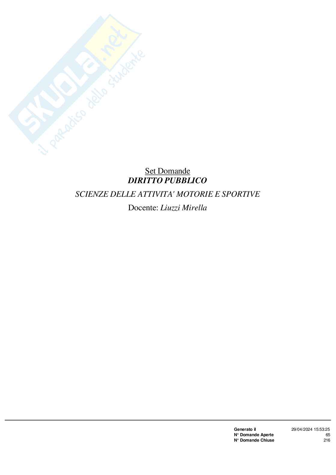 Paniere Diritto pubblico Pag. 1