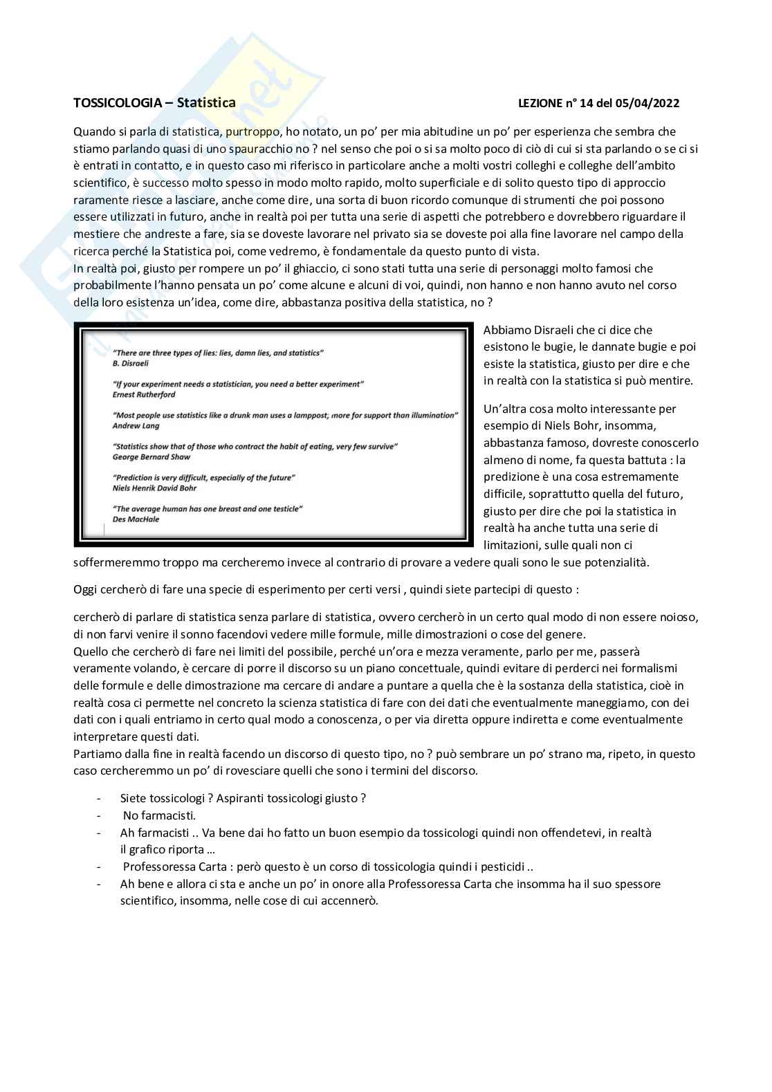 Tossicologia generale e del farmaco - parte 5 Pag. 1