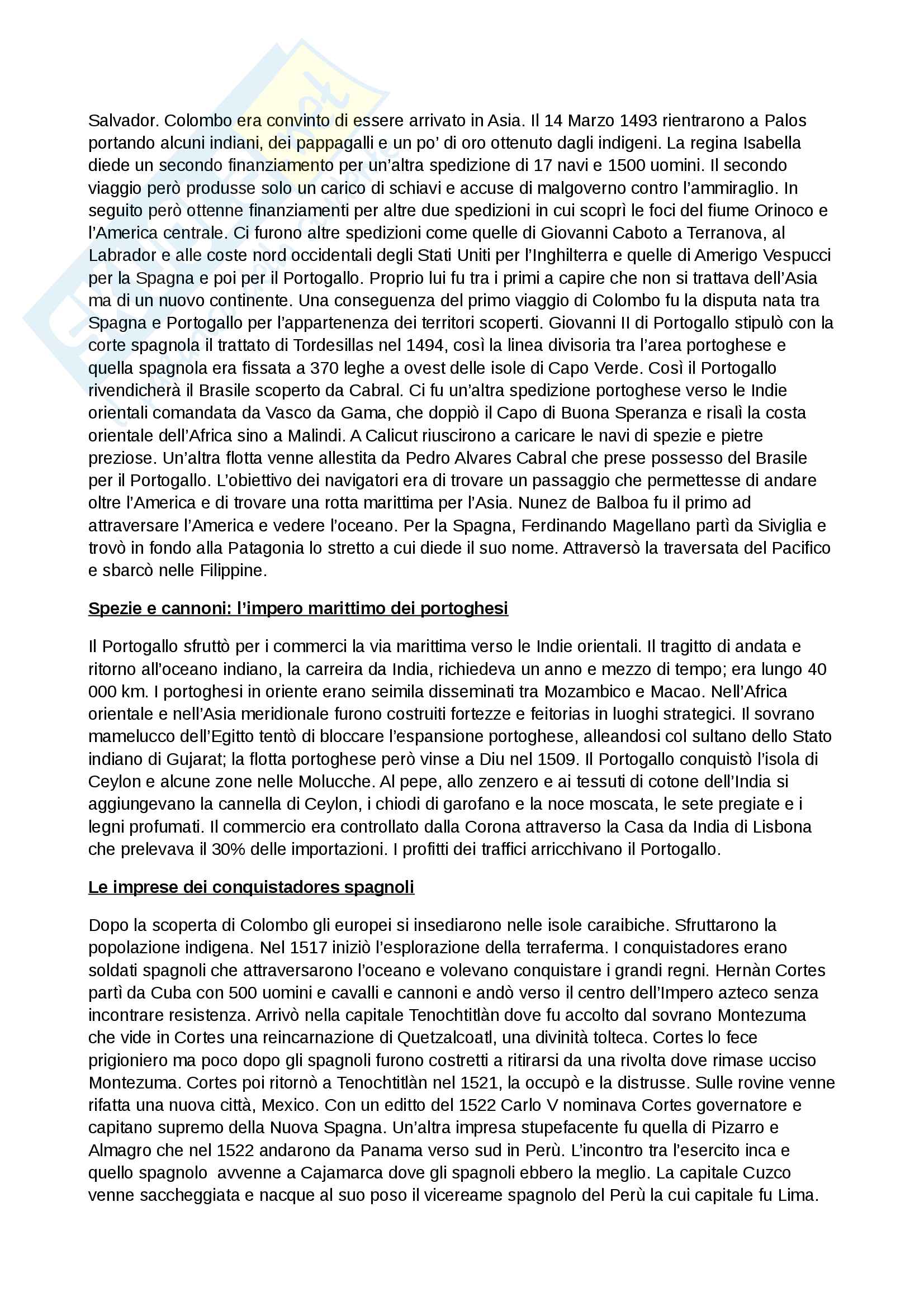 Riassunto esame storia moderna, prof. Piero Sanna, libro consigliato Manuale di storia moderna C.Capra Pag. 2