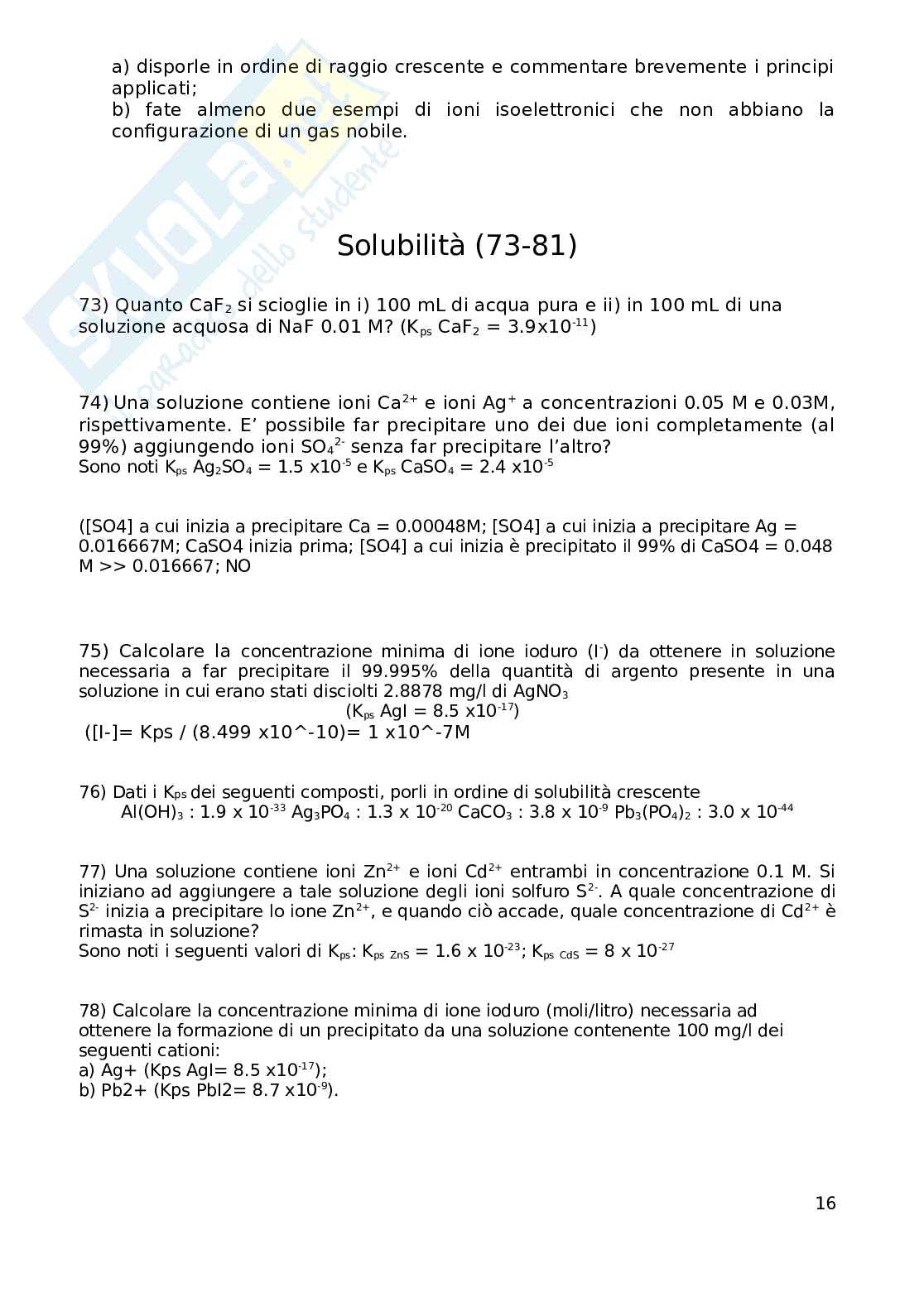 Esercitazioni Fondamenti di chimica Pag. 16