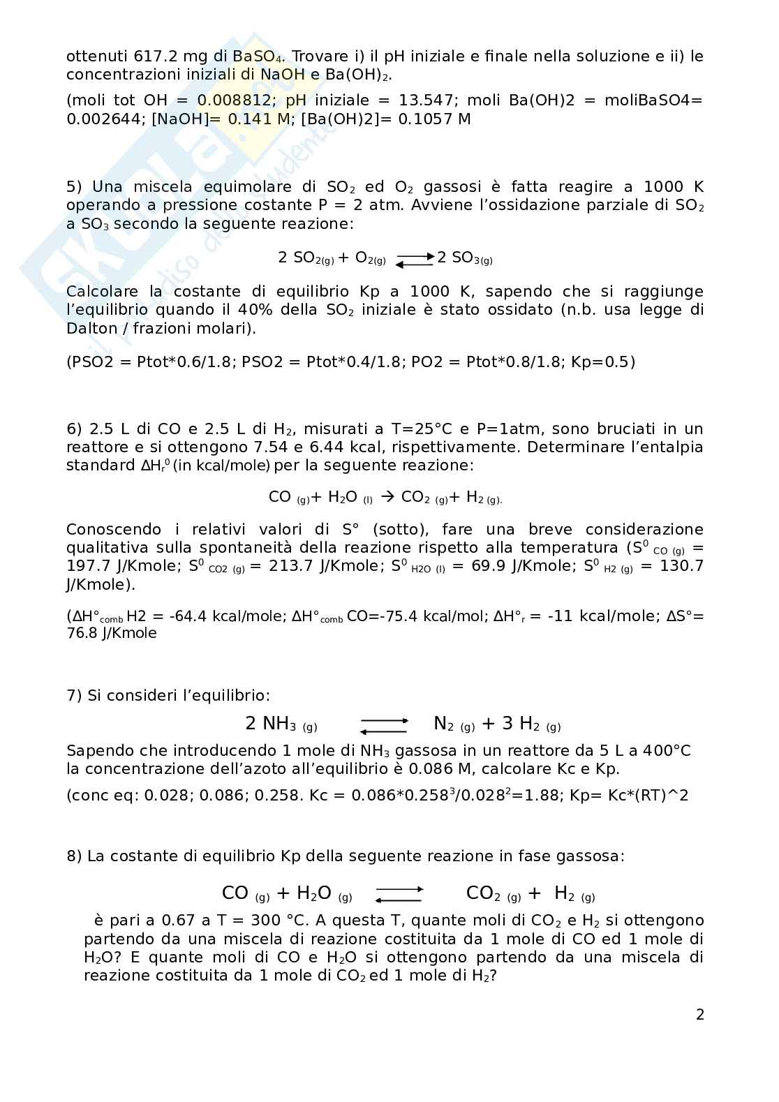 Esercitazioni Fondamenti di chimica Pag. 2