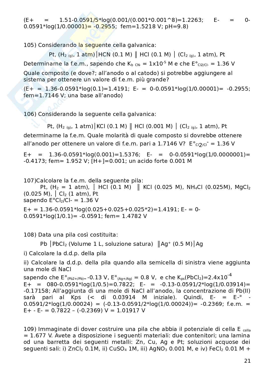 Esercitazioni Fondamenti di chimica Pag. 21