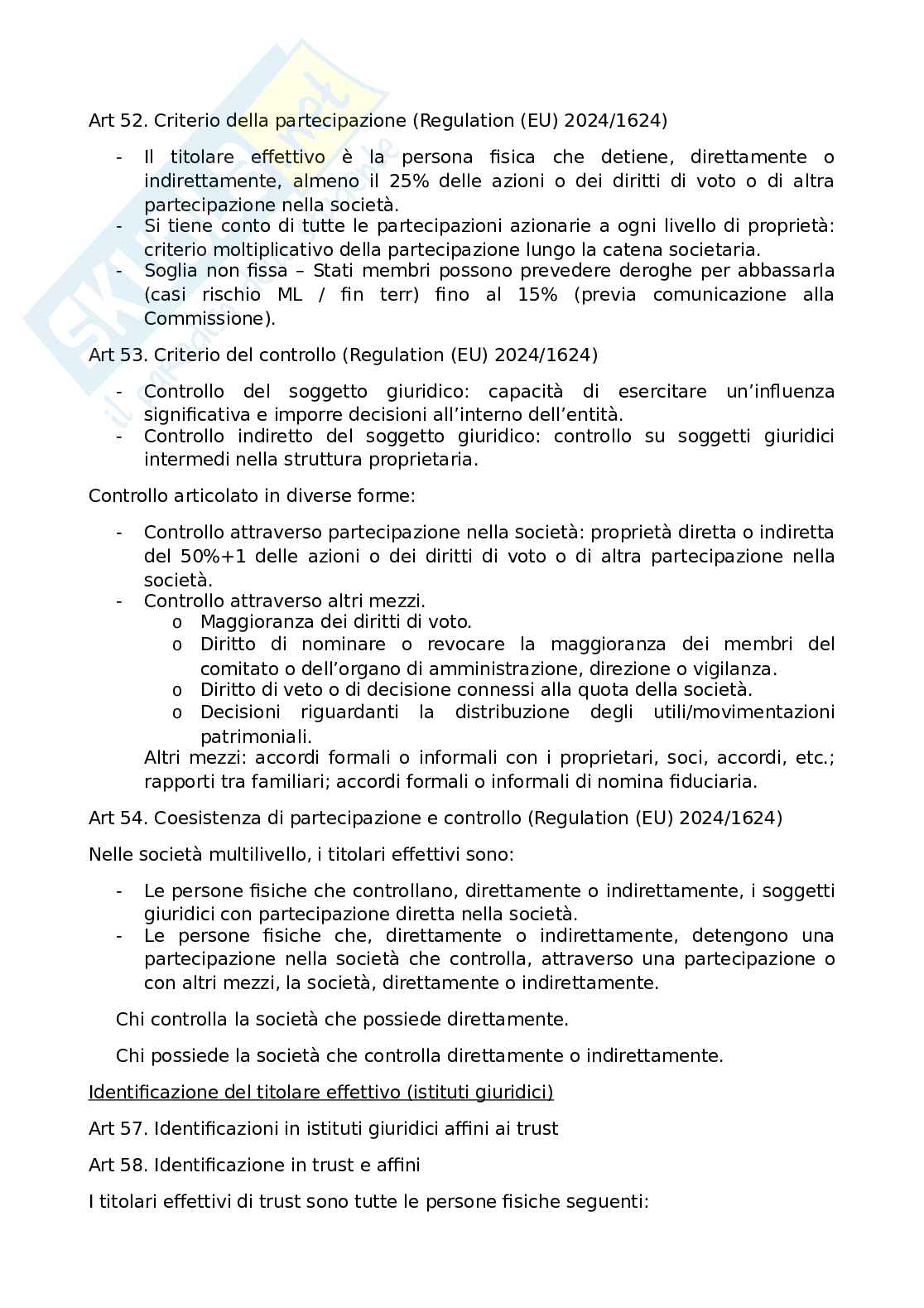 Appunti Corruzione, gestione della compliance e controllo dei rischi Pag. 51