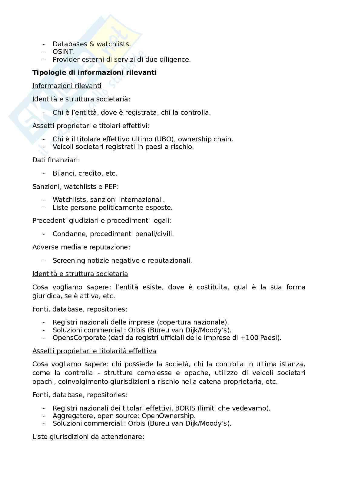 Appunti Corruzione, gestione della compliance e controllo dei rischi Pag. 56