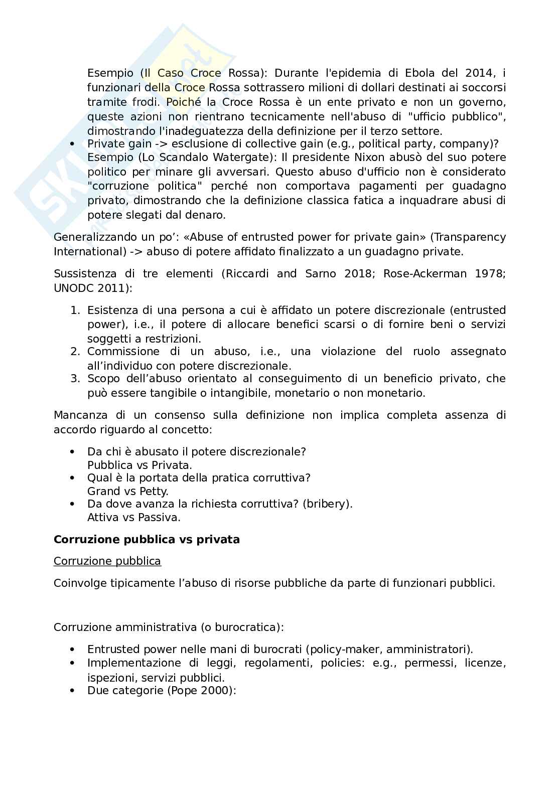 Appunti Corruzione, gestione della compliance e controllo dei rischi Pag. 6