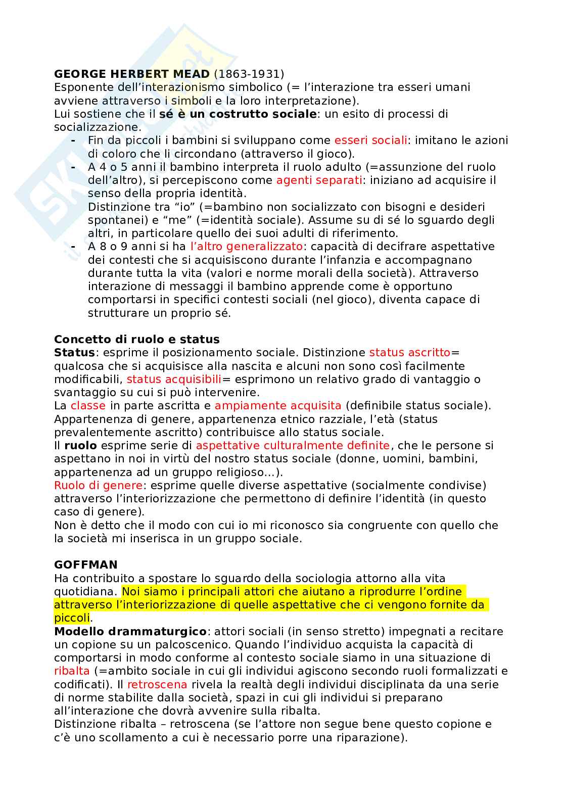 Riassunto esame Società e mutamento Sociale, Prof. Bonizzoni Paola, libro consigliato Fondamenti di sociologia , Giddens, Sutton Pag. 21