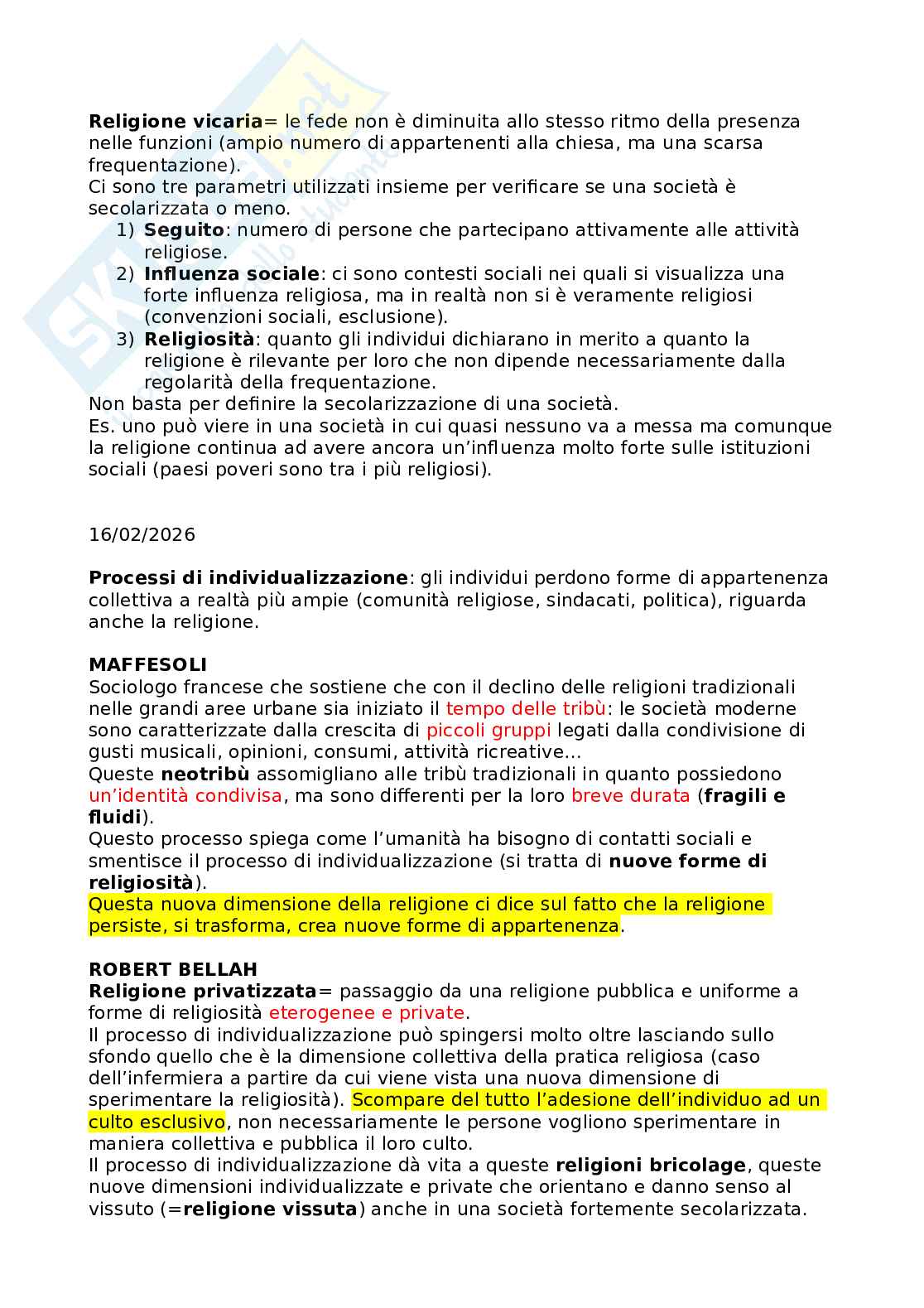 Riassunto esame Società e mutamento Sociale, Prof. Bonizzoni Paola, libro consigliato Fondamenti di sociologia , Giddens, Sutton Pag. 36