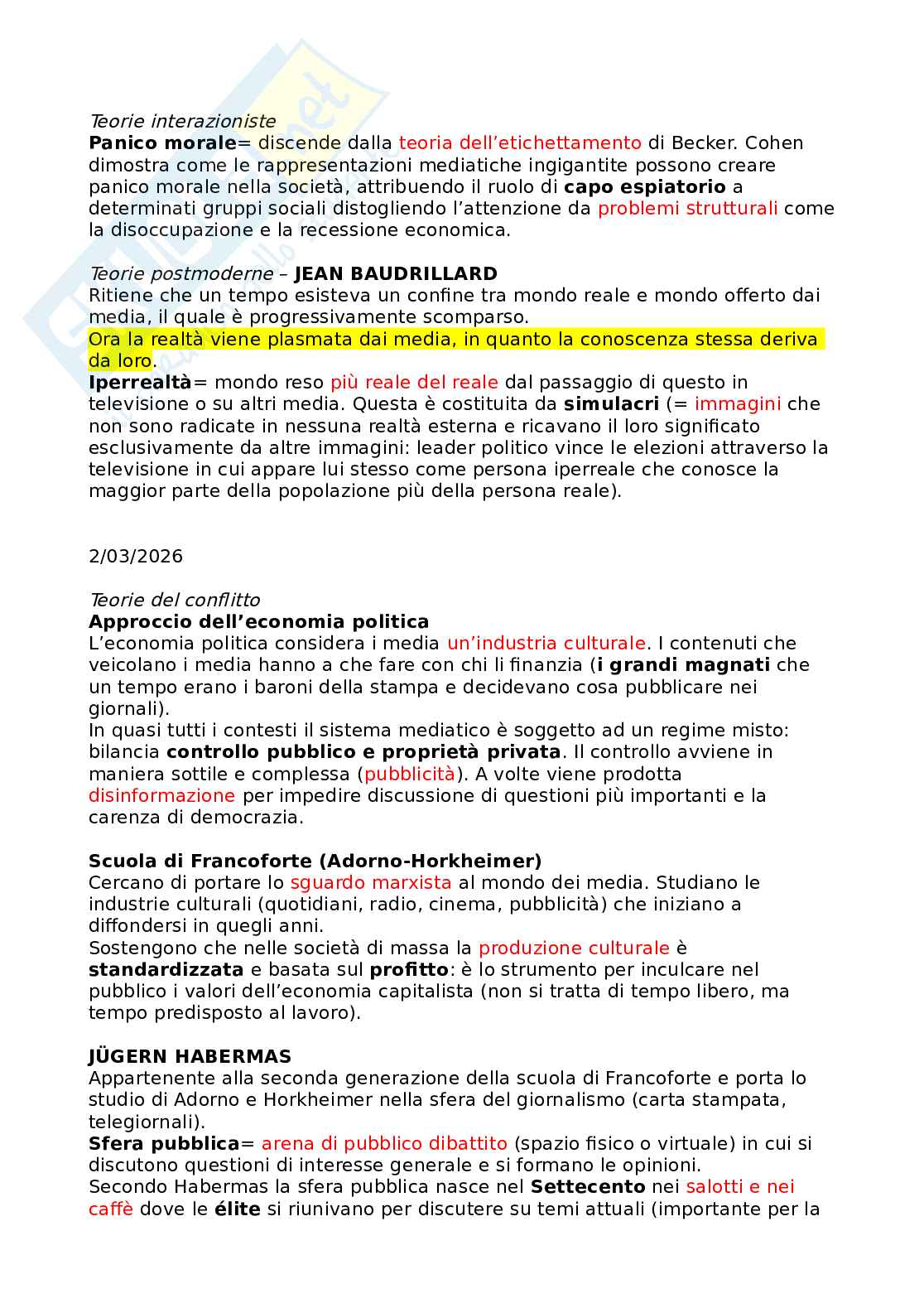 Riassunto esame Società e mutamento Sociale, Prof. Bonizzoni Paola, libro consigliato Fondamenti di sociologia , Giddens, Sutton Pag. 46