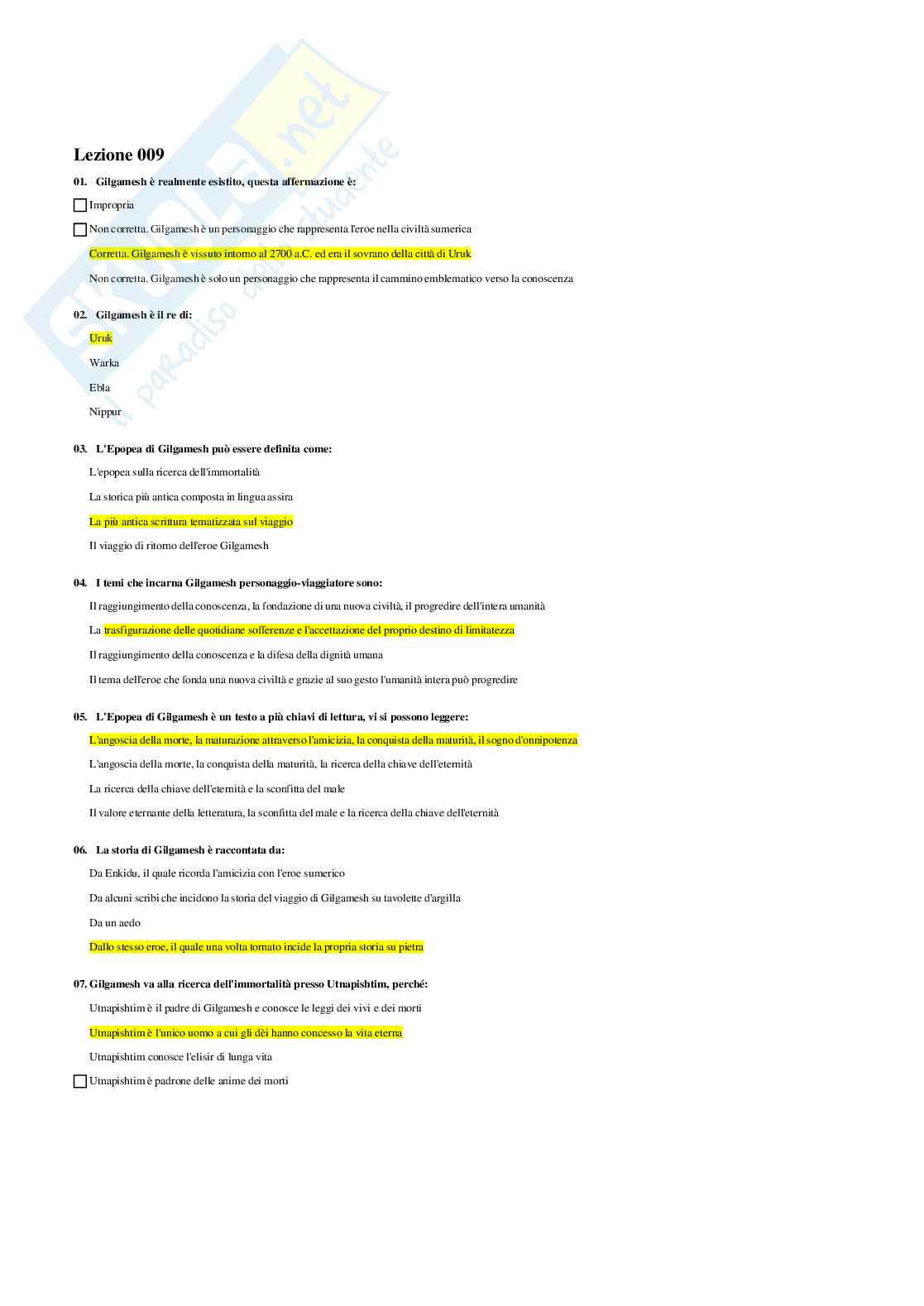 Letteratura Italiana – Preparazione esame – Paniere completo risposte chiuse (281)  Pag. 11