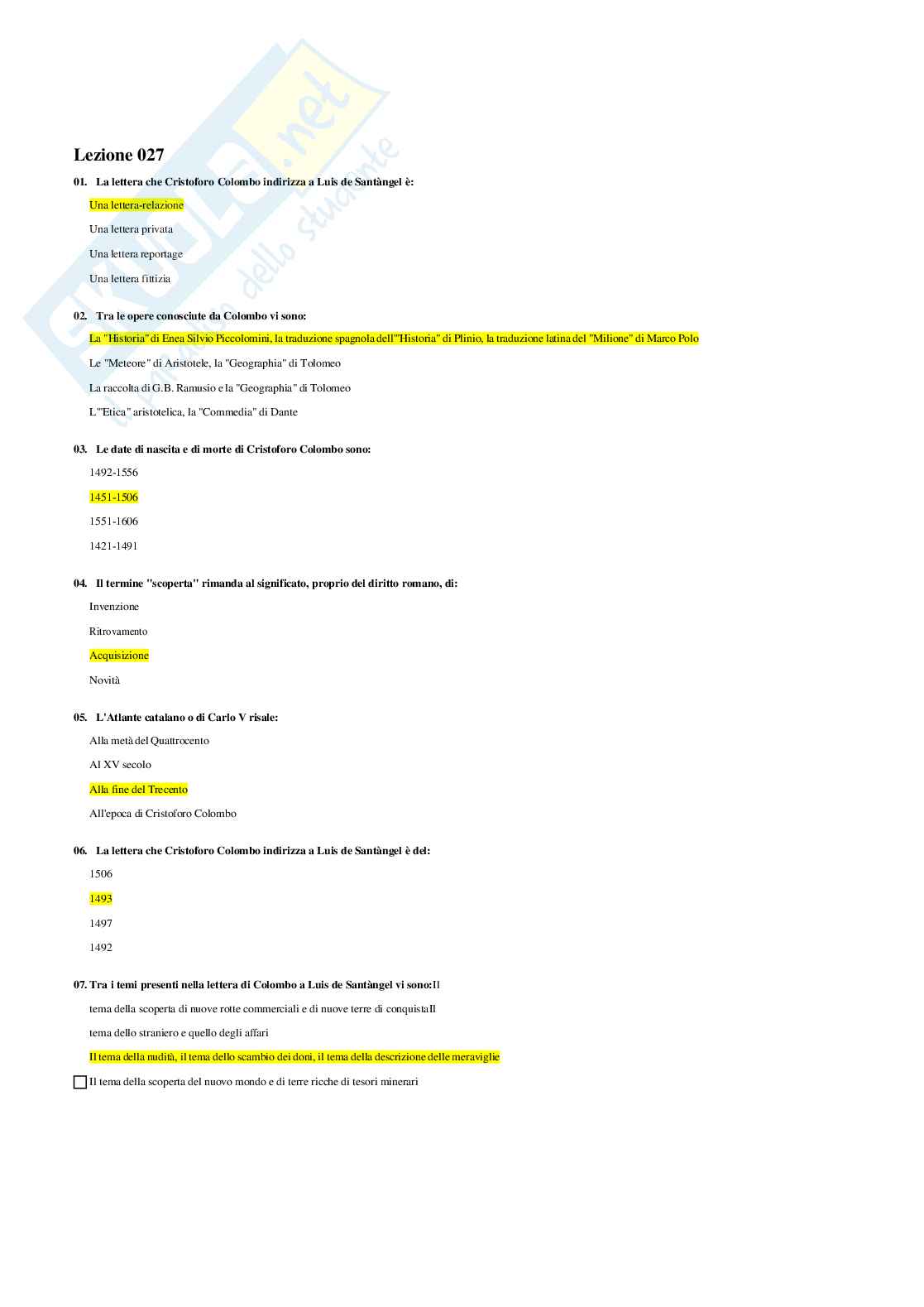 Letteratura Italiana – Preparazione esame – Paniere completo risposte chiuse (281)  Pag. 31