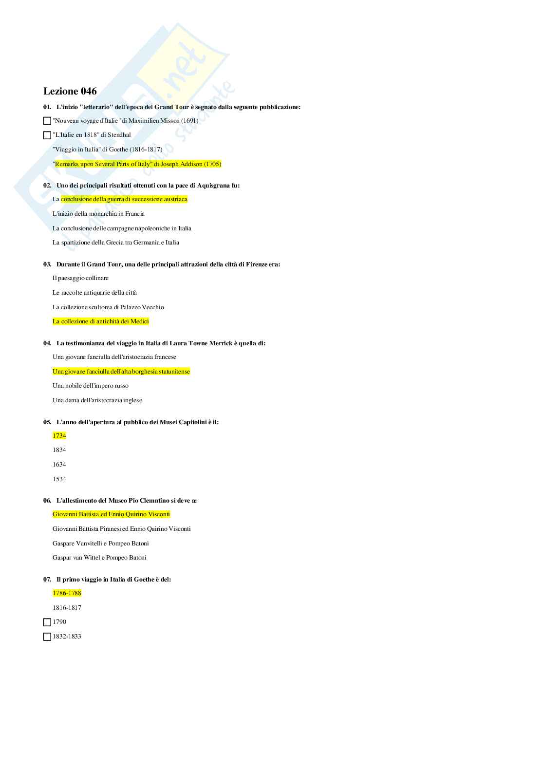 Letteratura Italiana – Preparazione esame – Paniere completo risposte chiuse (281)  Pag. 56