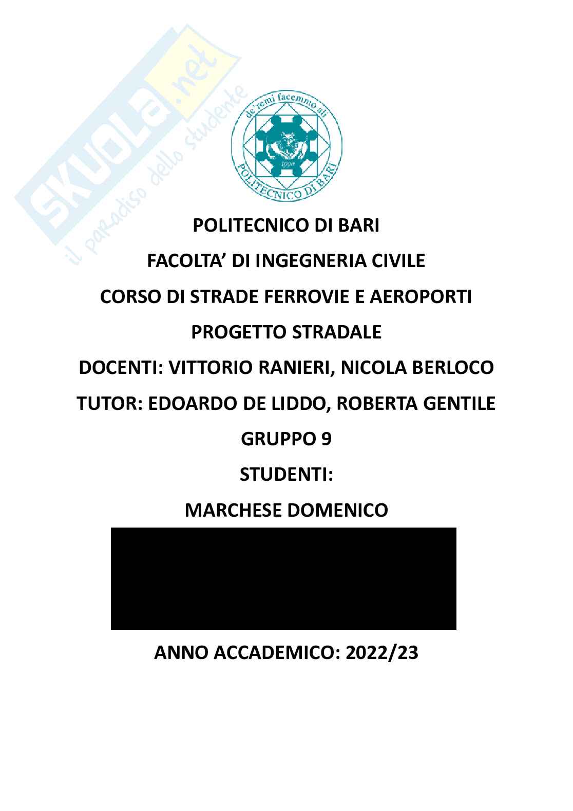 Relazione tecnica progetto strade Pag. 1