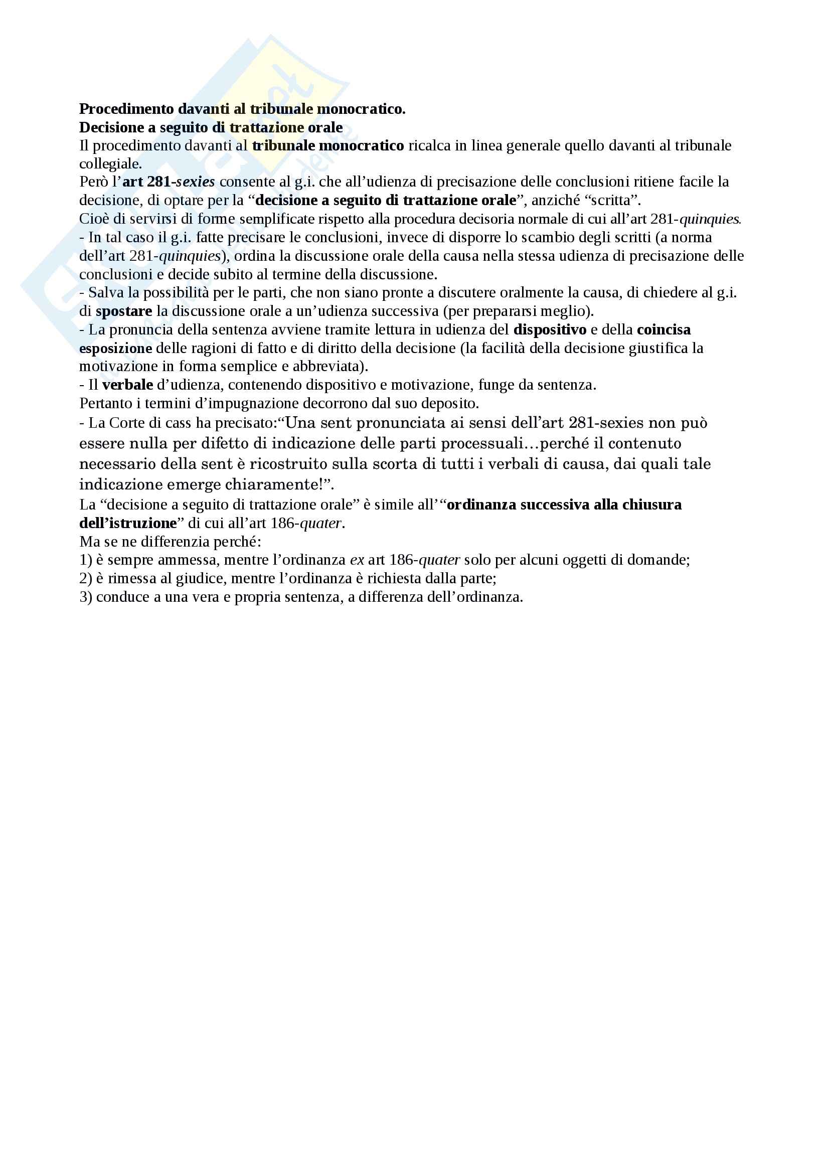 Riassunto esame Diritto Processuale Civile, prof. Sassani, libro consigliato Lineamenti del Processo Civile Italiano Pag. 81
