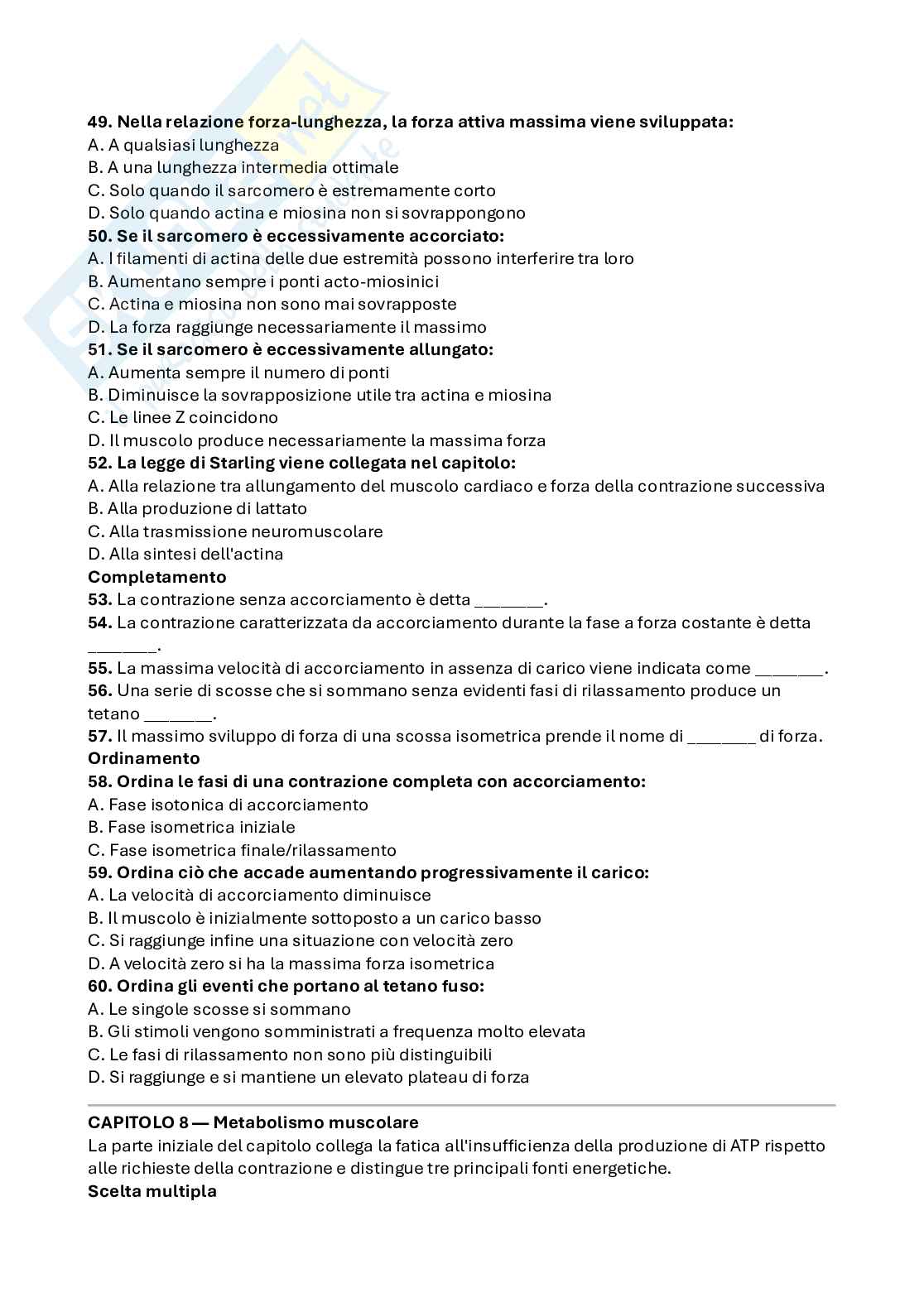 Domande a scelta multipla Fisiologia umana Pag. 6