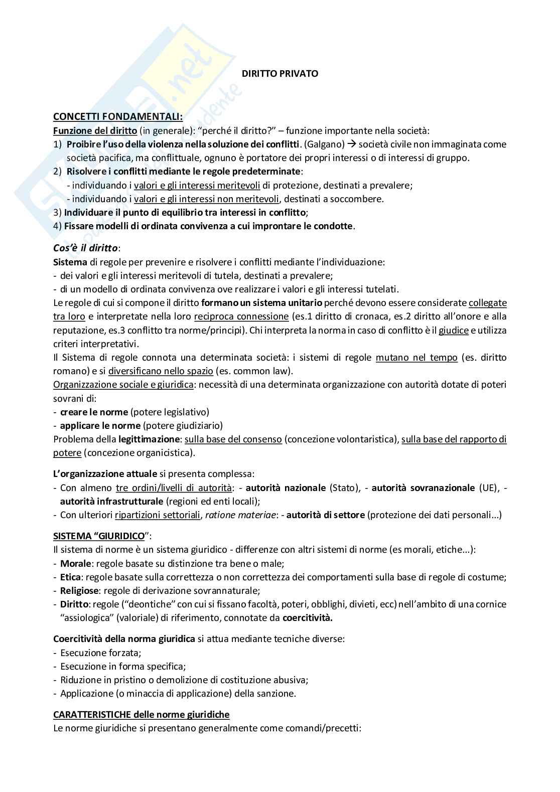 Diritto privato - Modulo 1 Pag. 1