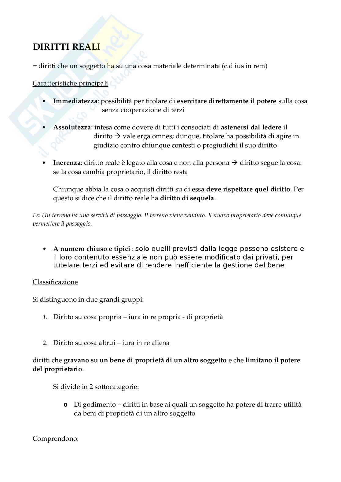 Diritti reali Pag. 1