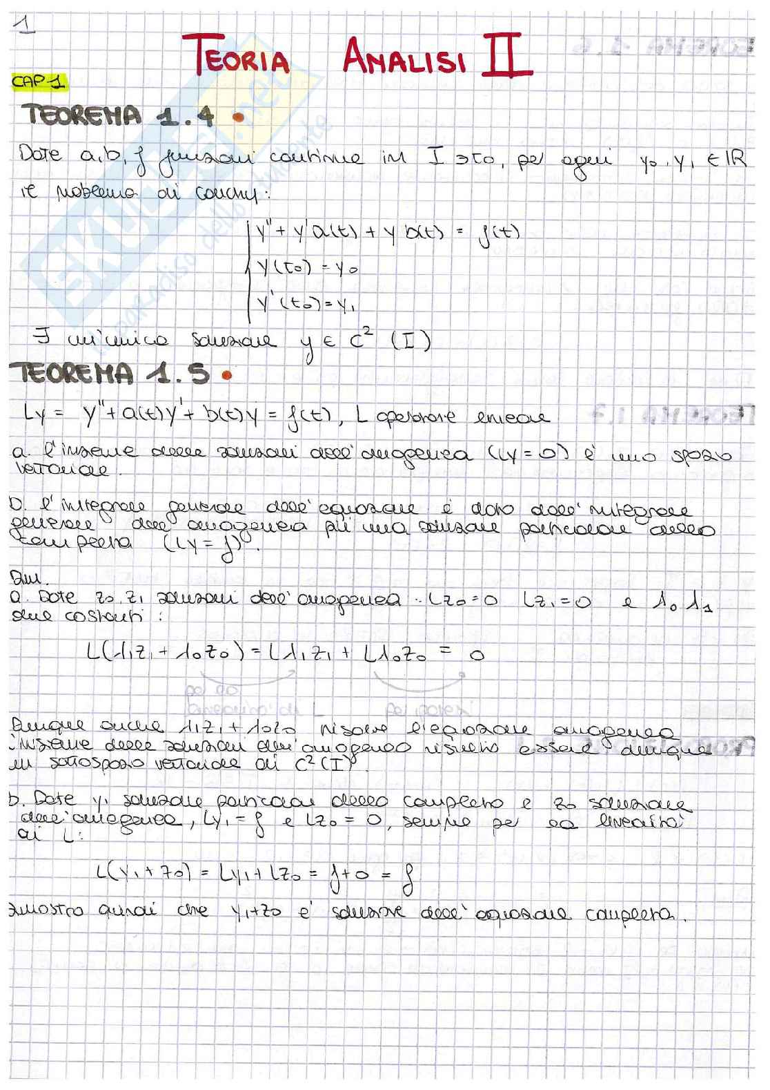 Definizioni e teoremi con dimostrazioni di Analisi 2 Pag. 1