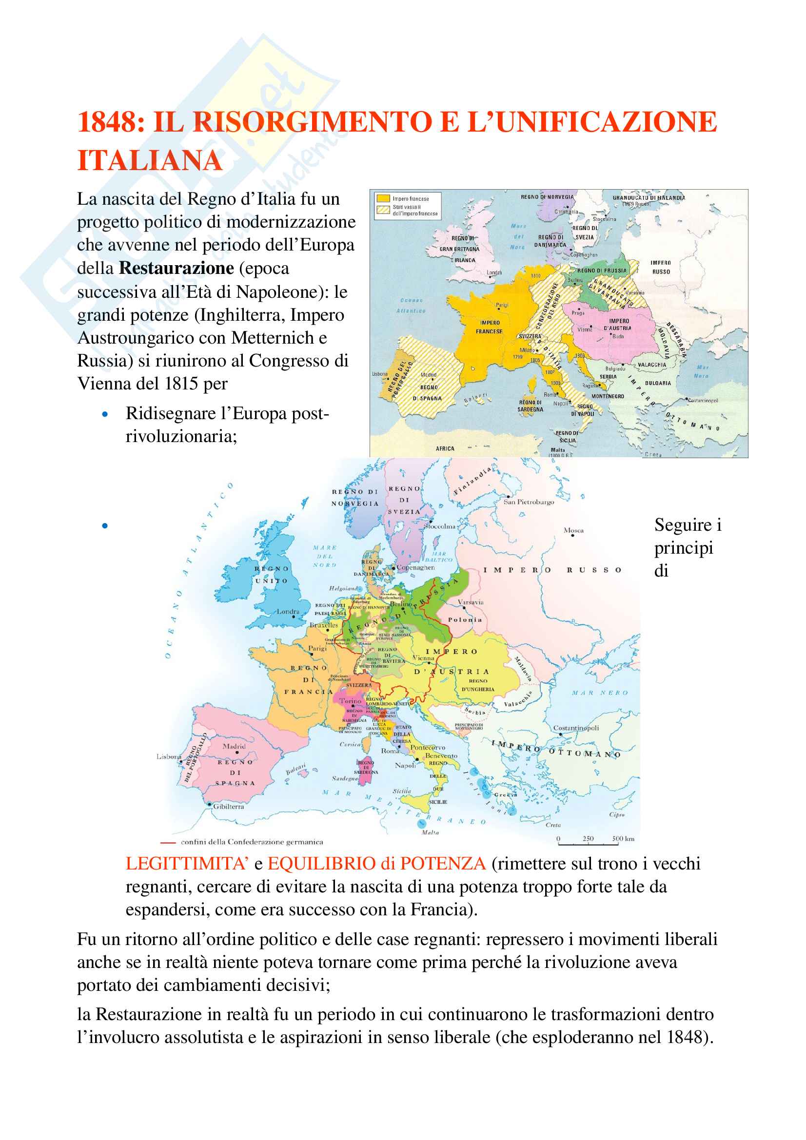 Storia d'Italia dal Risorgimento al 1969 Pag. 1