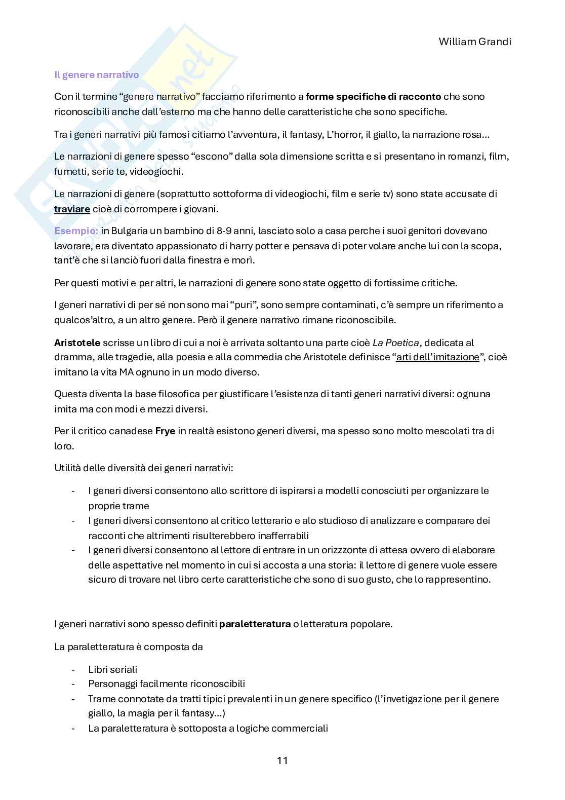 Riassunto esame Letteratura per l'infanzia, Prof. Grandi William, libro consigliato Letteratura invisibile , Beseghi, Grilli Pag. 11