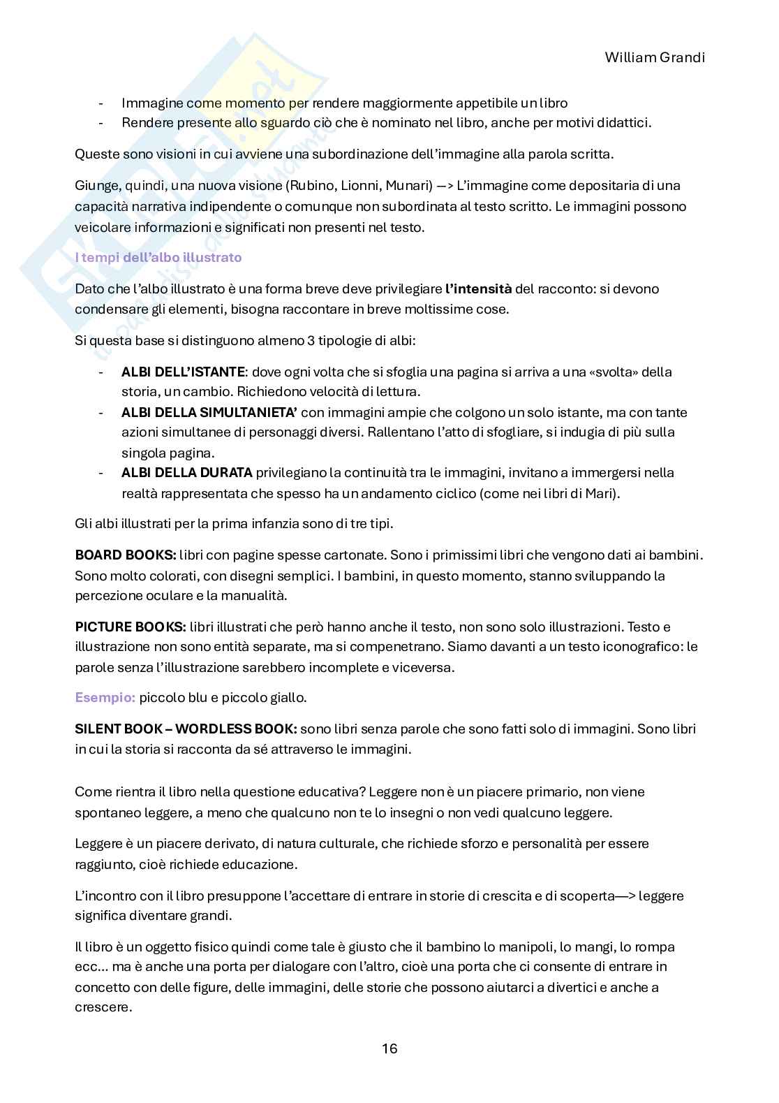 Riassunto esame Letteratura per l'infanzia, Prof. Grandi William, libro consigliato Letteratura invisibile , Beseghi, Grilli Pag. 16