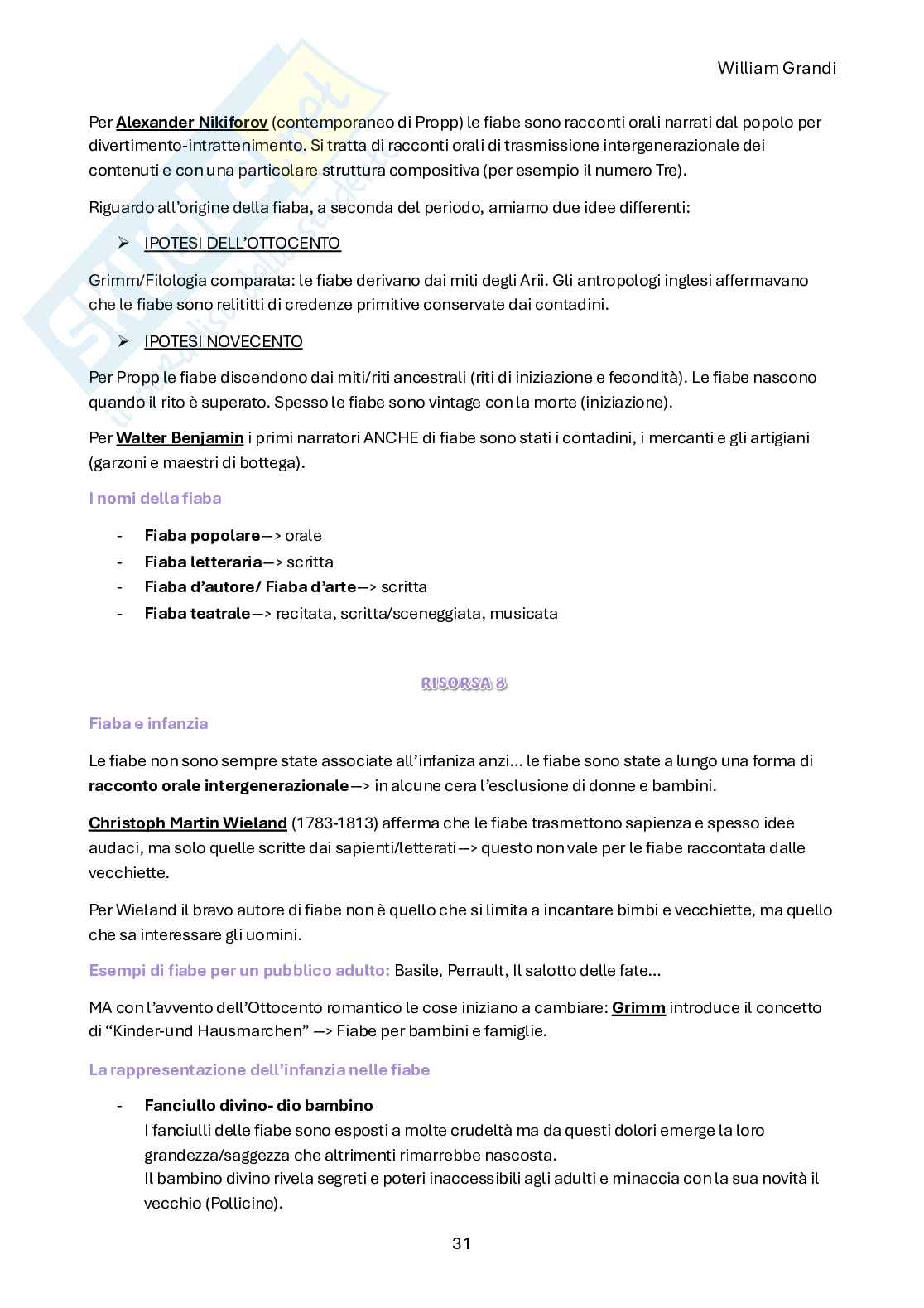 Riassunto esame Letteratura per l'infanzia, Prof. Grandi William, libro consigliato Letteratura invisibile , Beseghi, Grilli Pag. 31