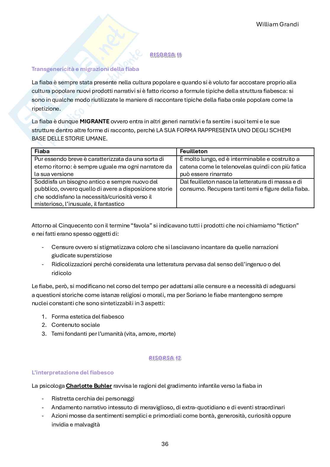 Riassunto esame Letteratura per l'infanzia, Prof. Grandi William, libro consigliato Letteratura invisibile , Beseghi, Grilli Pag. 36