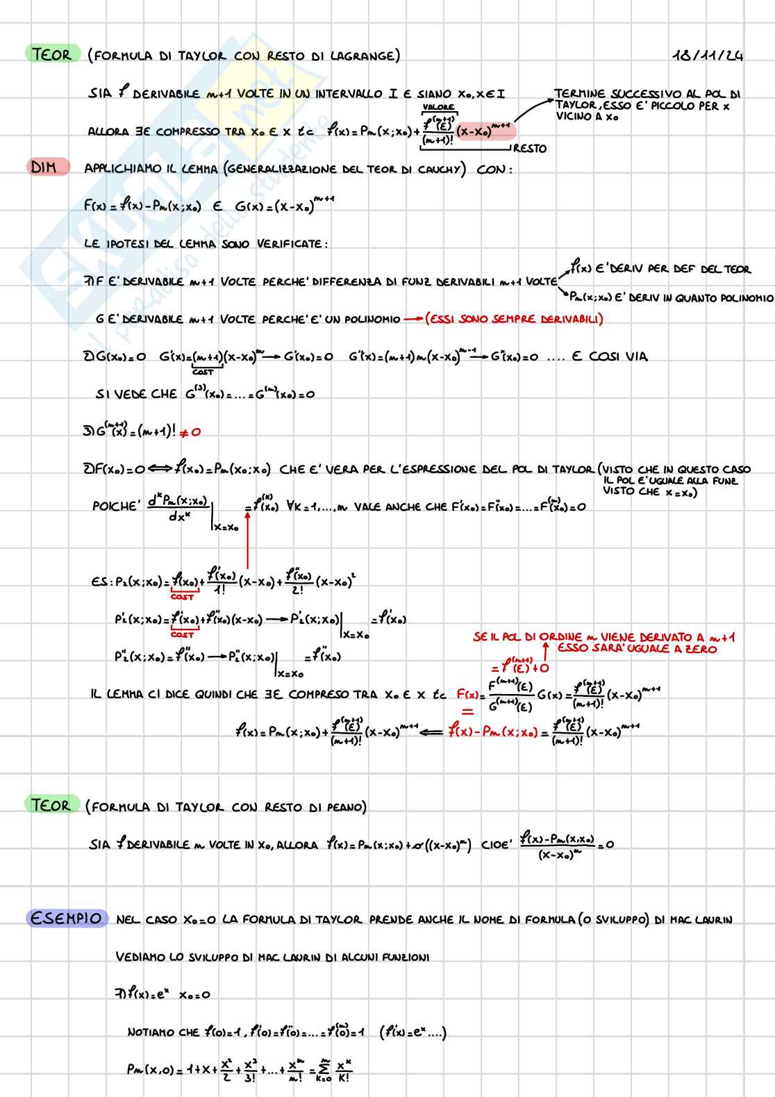 Appunti di Analisi e geometria I - Calcolo differenziale Pag. 11