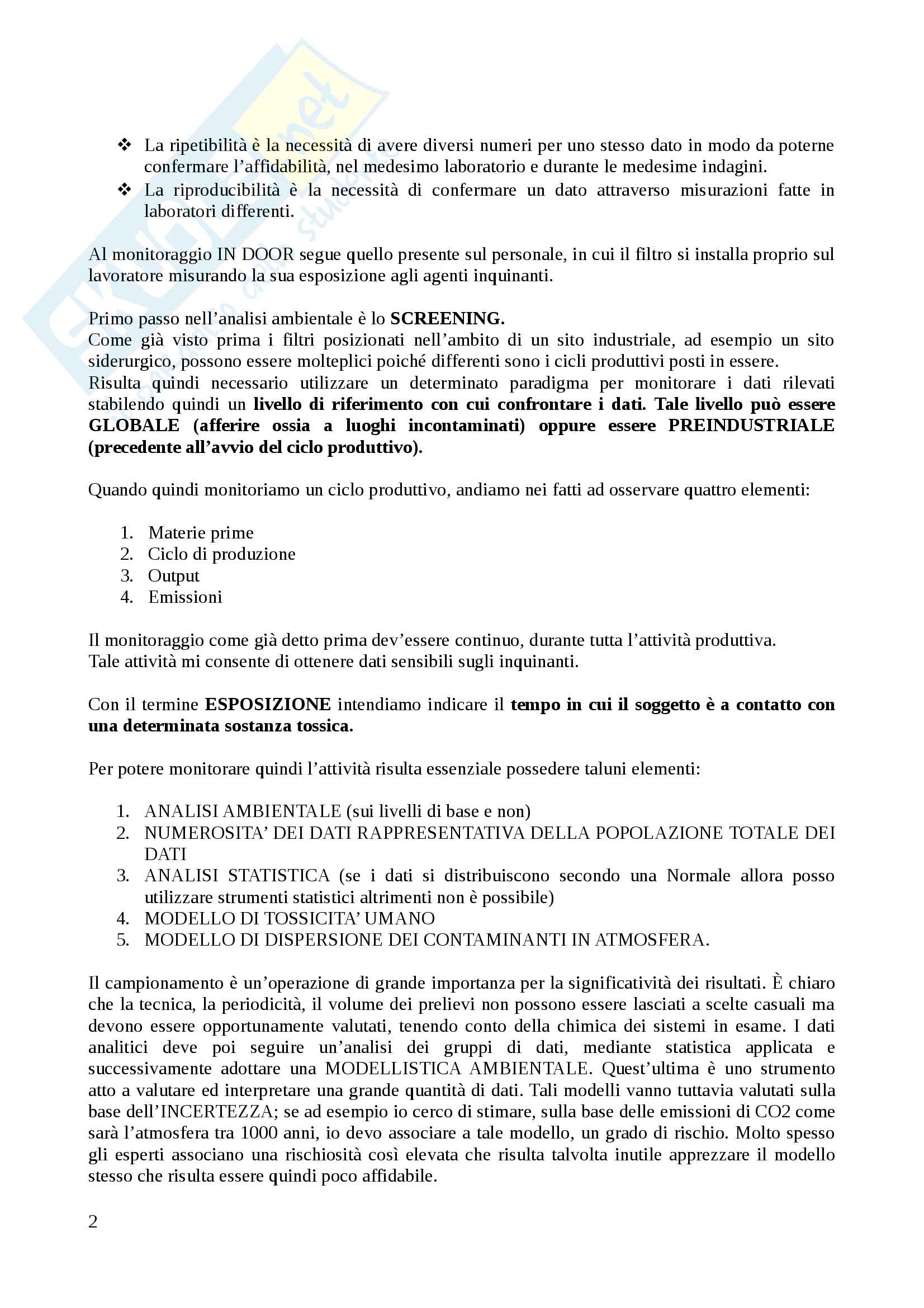 Valutazione e rischio ambientale Pag. 2