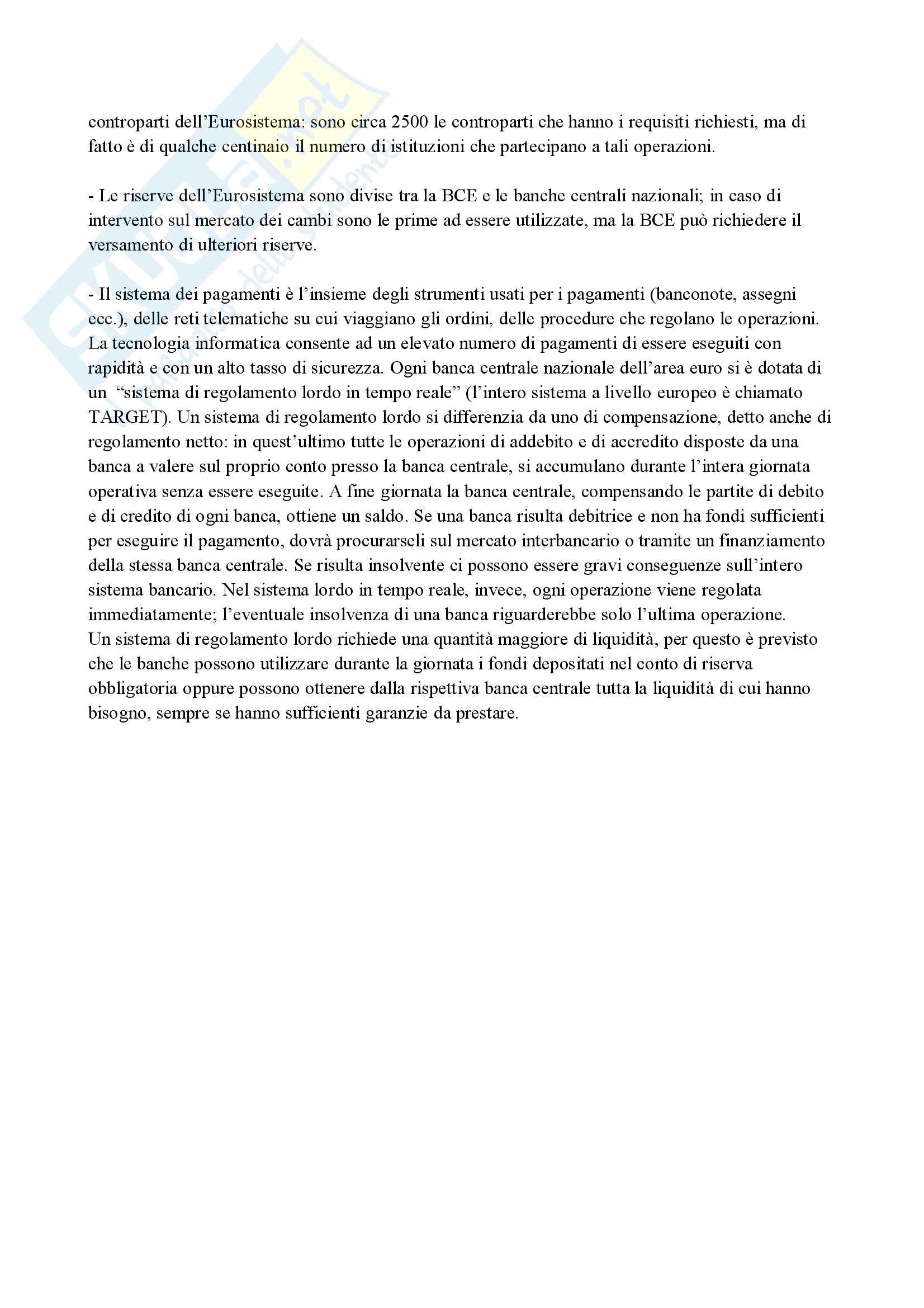 Economia politica - la Banca Centrale Europea Pag. 6