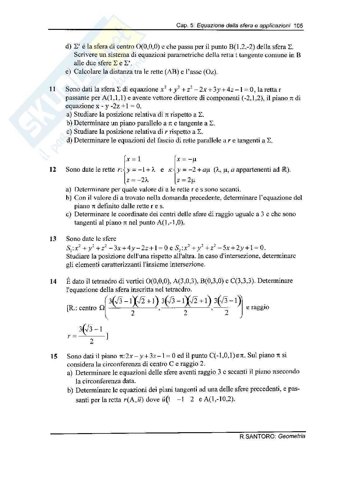 Equazioni della sfera e applicazioni Pag. 11