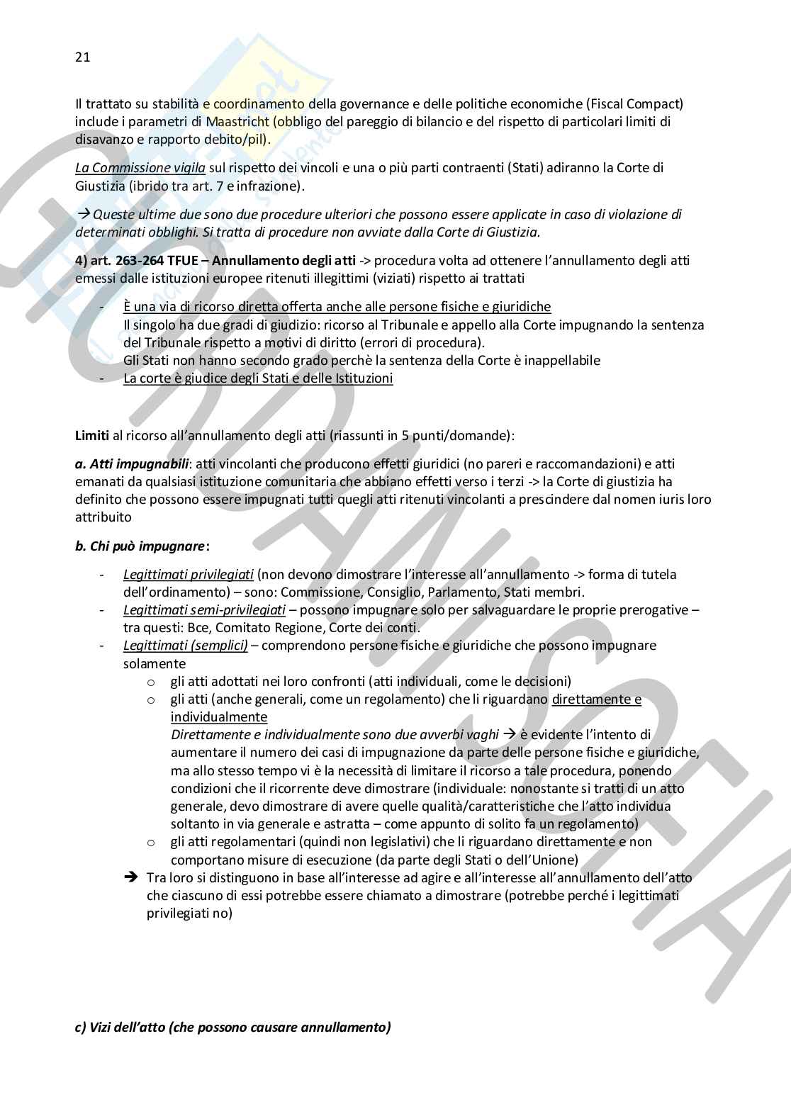 Diritto dell'Unione Europea  Pag. 21
