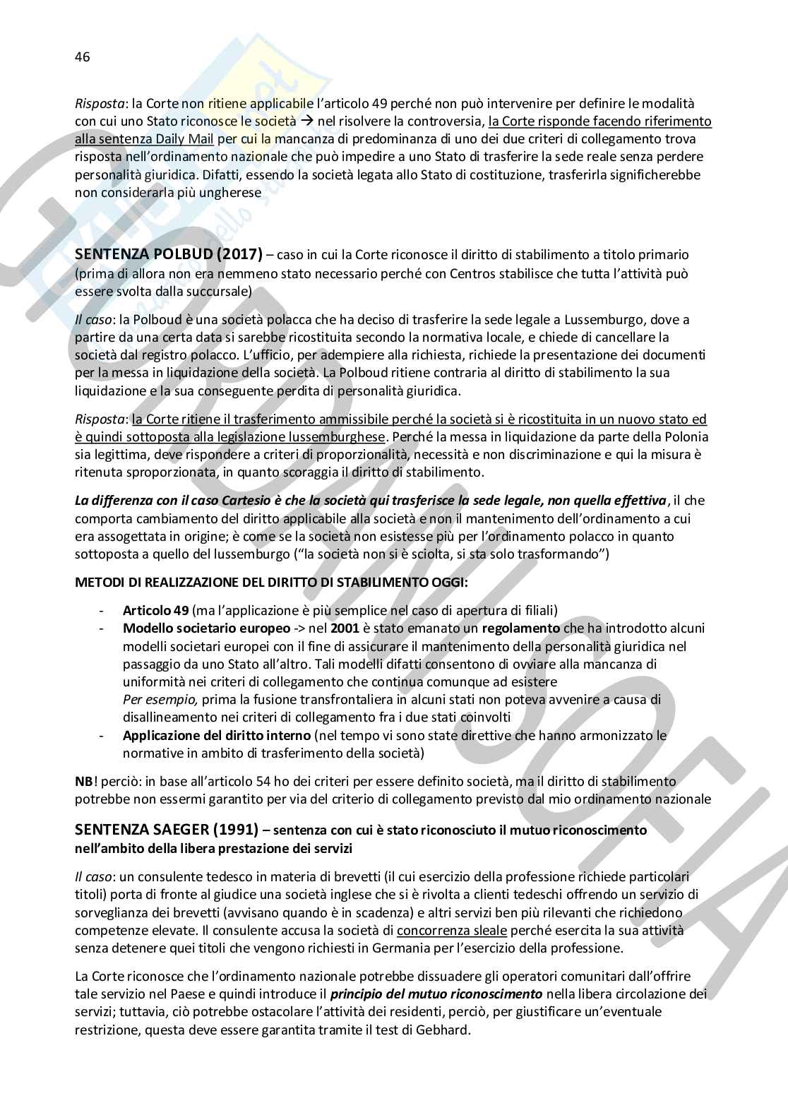 Diritto dell'Unione Europea  Pag. 46