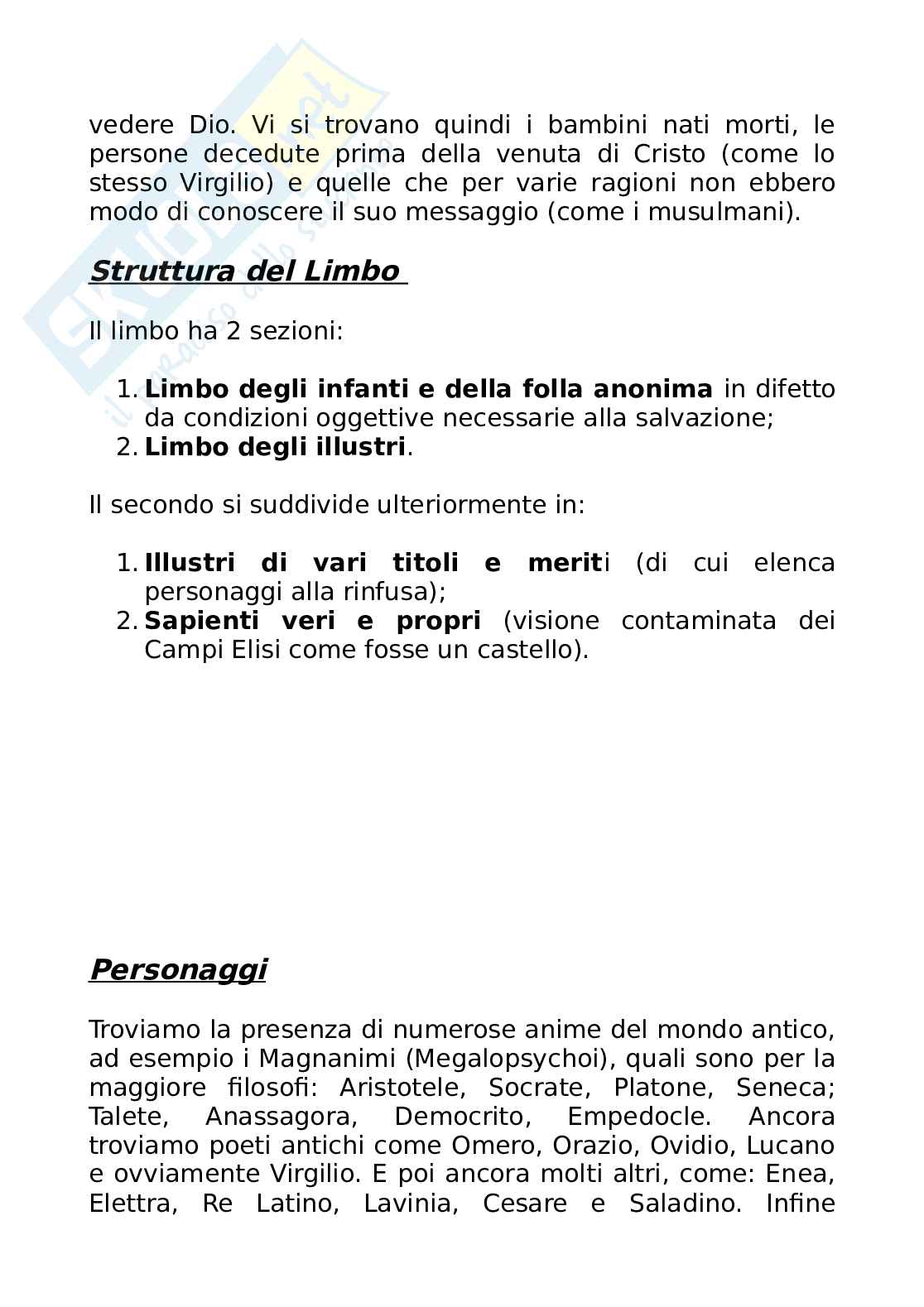 Analisi del Canto IV Inferno Pag. 2