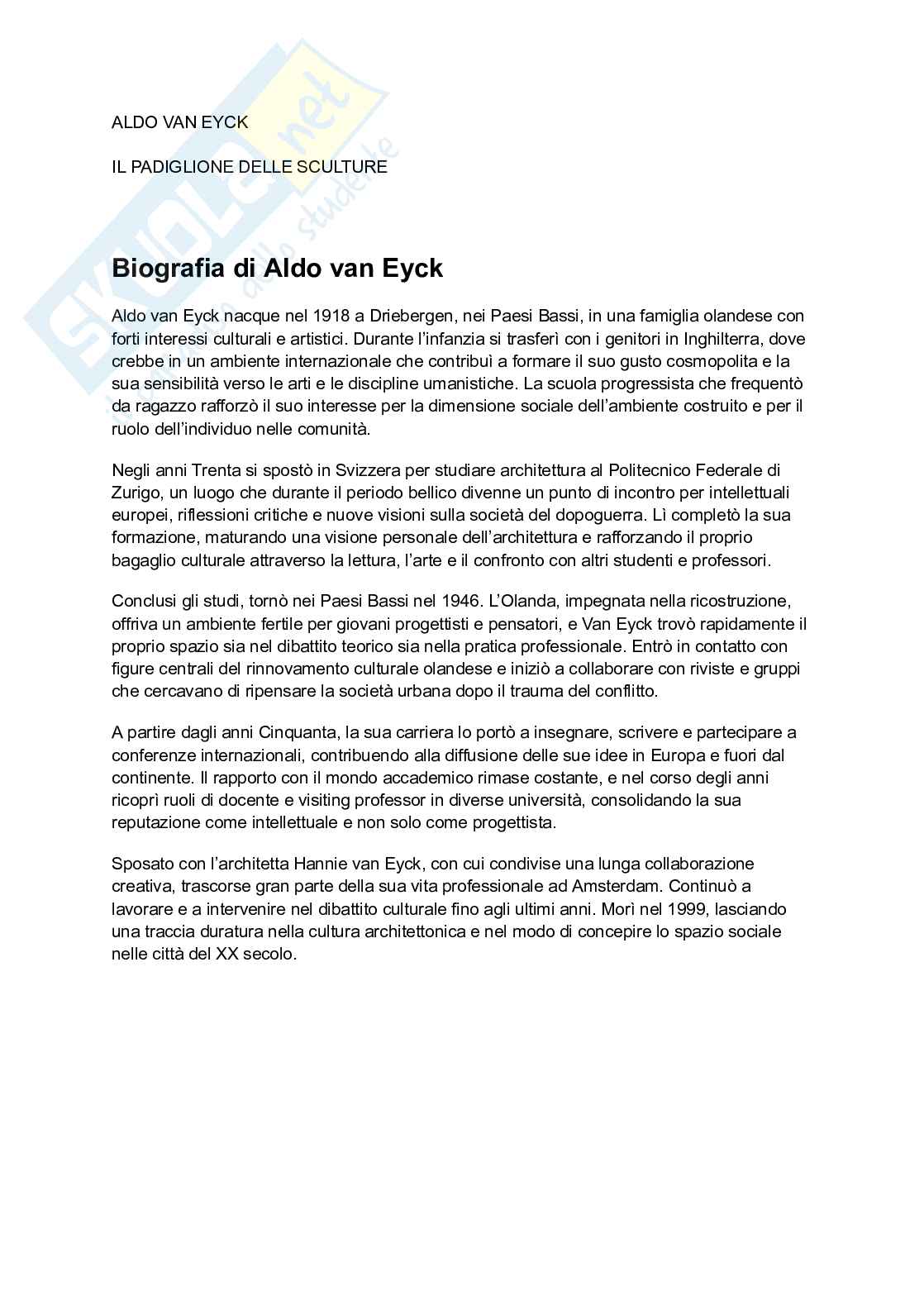 Aldo van Eyck, biografia e opere principali Pag. 1
