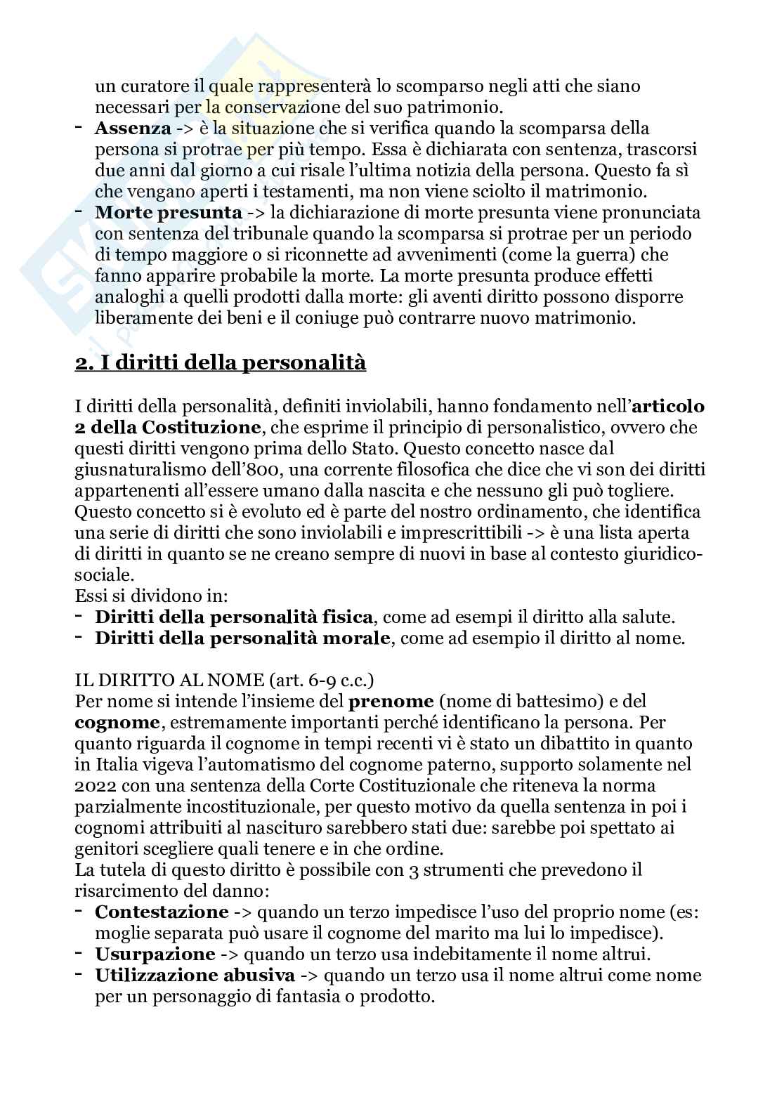 Riassunto esame diritto privato, Prof. Del Prato Enrico Elio, libro consigliato Le basi del diritto civile , Del prato  Pag. 16