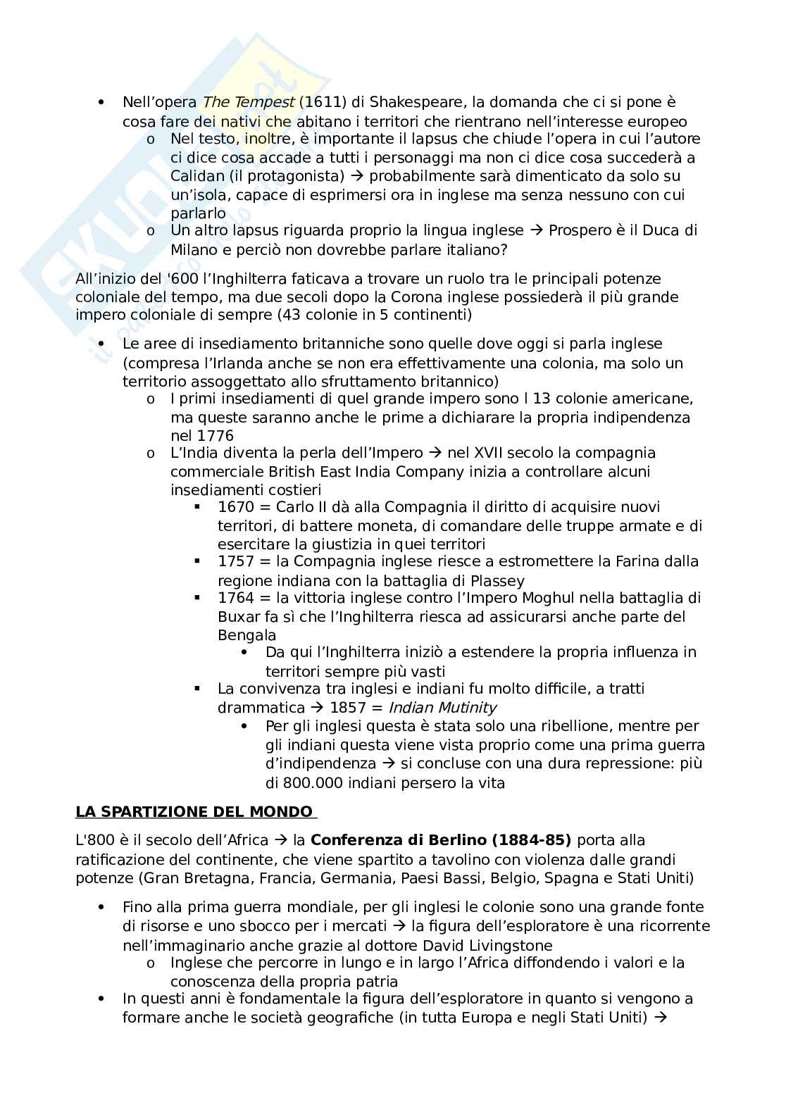 Appunti di Letteratura inglese basato sul libro consigliato: Letterature e culture inglesi  Pag. 6
